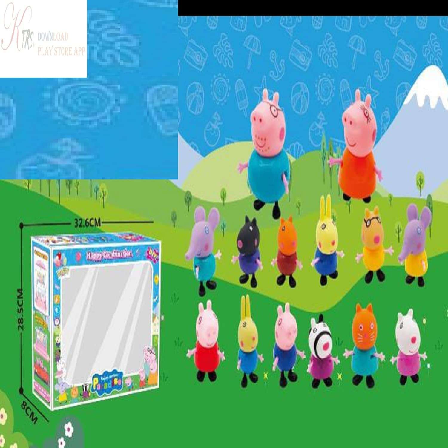 KTRS Enterprise Pig Family Set Best Gift for Kids - Pig, George, Daddy Pig, Mommy Pig, Granny Pig, Grandpa Pig and Many More (Pig 14 Piece) 6