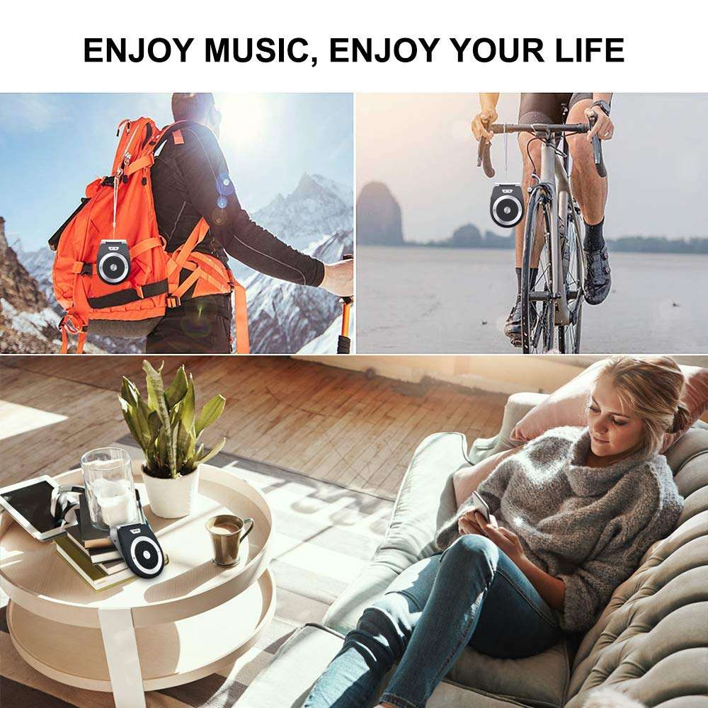 Bluetooth Car Speaker, Aigital Bluetooth Car Speakerphone with Visor Clip, Protable Bluetooth Speaker for Home&Outdoor, Auto Off/Connection, Siri&Google Voice Assistant/Handsfree Calls/Music Playing 6