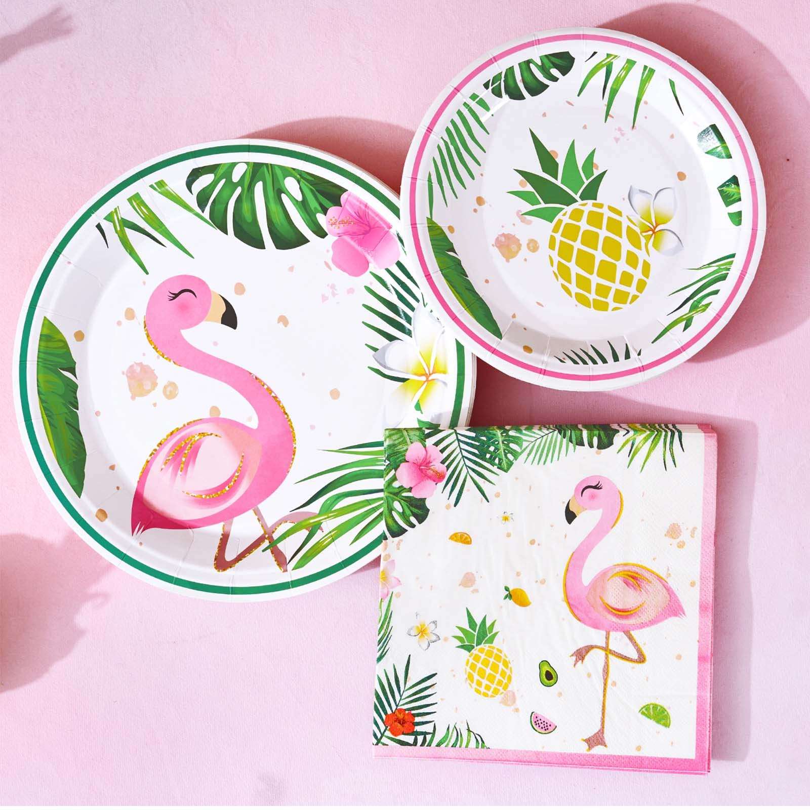 WERNNSAI 50PCS Flamingo Party Napkins - Luau Party Decorations 3 Ply Hawaiian Tropical Paper Napkins Pink Flamingo Birthday Supplies for Girls Luncheon Dinner Pool Birthday Favors 6