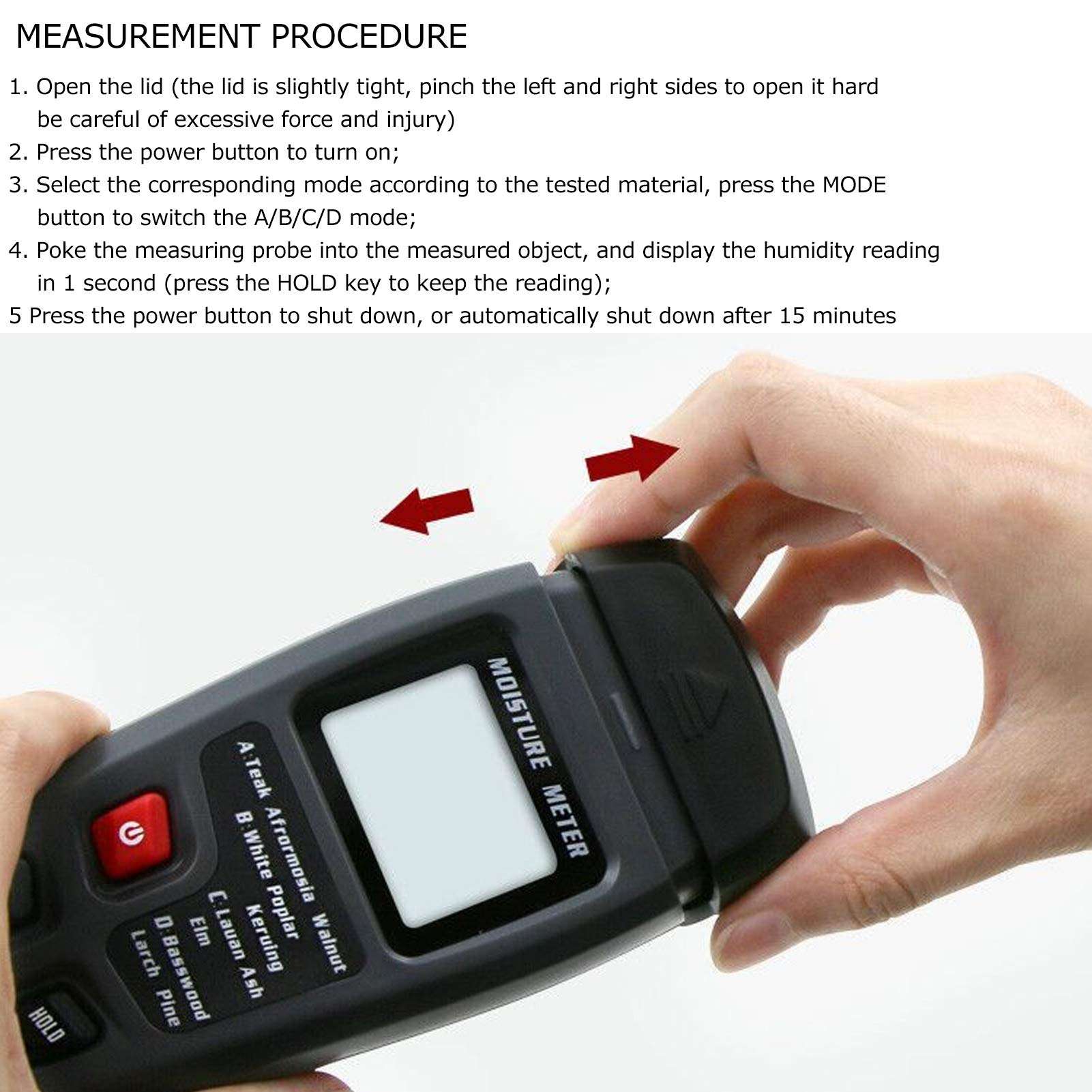LED Moisture Tester Moisture Measuring Tool Wood Moisture Detector, Wood Moisture Meter, for Wood Building Materials Medicinal Materials Paper 5