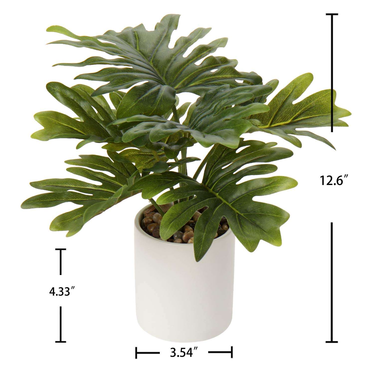 Briful Artificial Monstera Plant 13" Small Fake Plant in Ceramic Pot Potted Faux Plant Indoor for Home Bathroom Living Room Table Office Shelf Desk Decorations 2