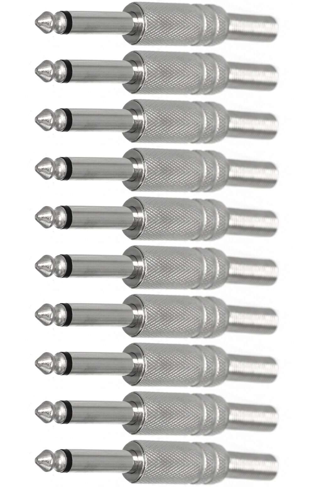 CESS 1/4 Inch TS Audio Phono Tone Male Plug Cable Connector - 1/4" 6.35mm TS Guitar Cable Plug (10 Pack) 1