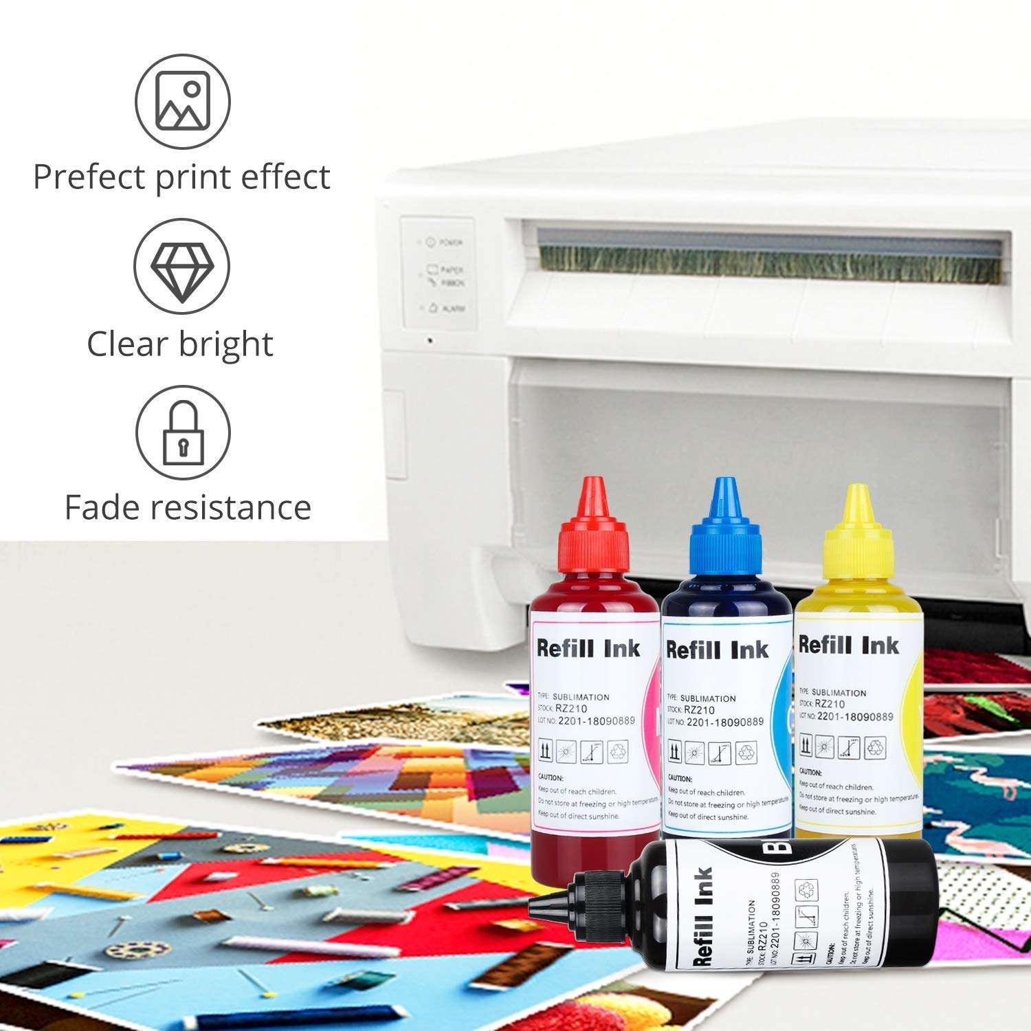 TBTeek 400ML Sublimation Ink for Inkjet Printers C68 C88 C88+ ET-2650, ET-2500, ET-2550, ET-2600 ET-16500, ET-4500, ET-4550, XP-430 WF-2650 WF-7610 WF-7620 WF3540 WF-3640 4