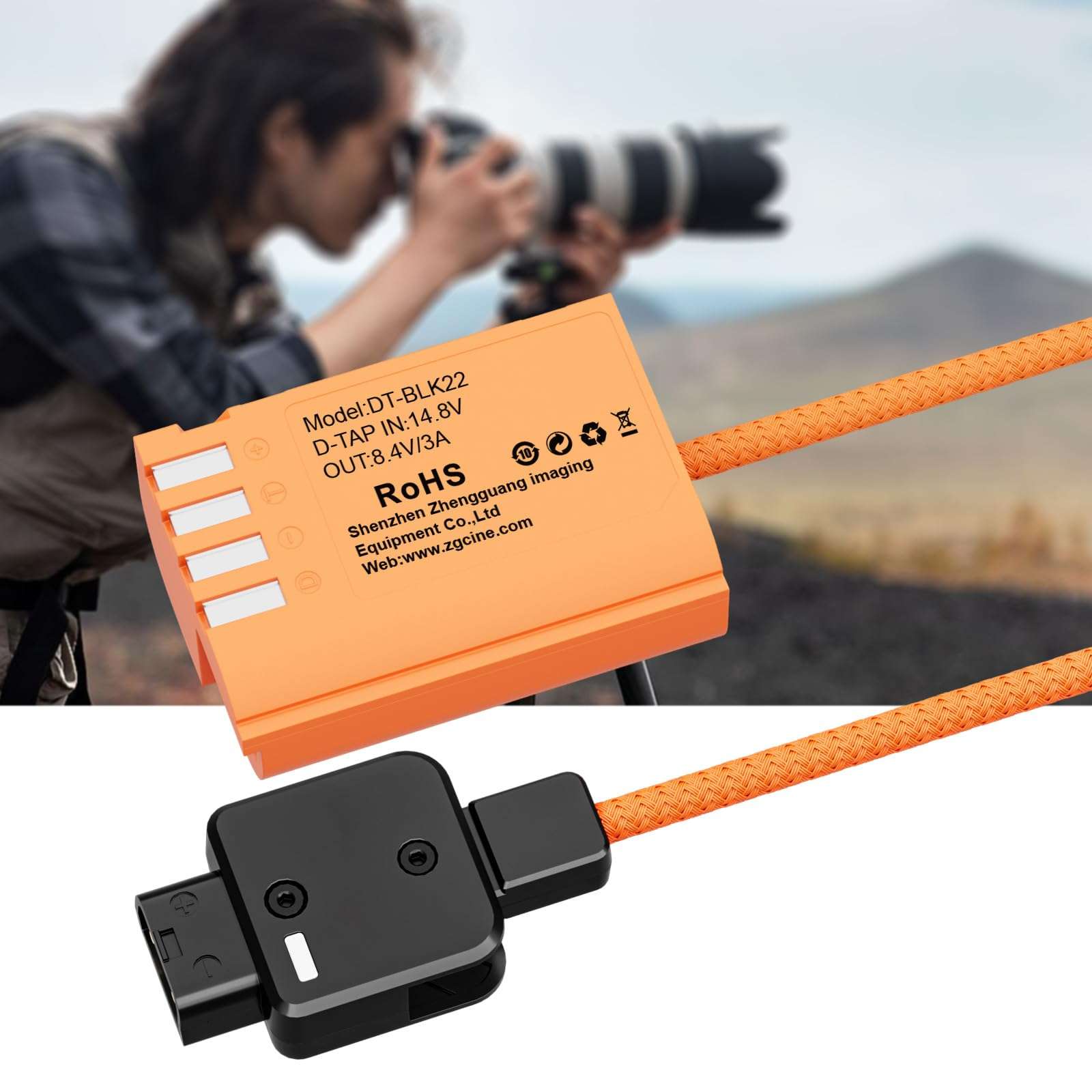 D Tap to BLK22 False Battery Adapter High Efficiency for Camera Models S55K S5M2 GH7 GH6 GH5M for Videography 5