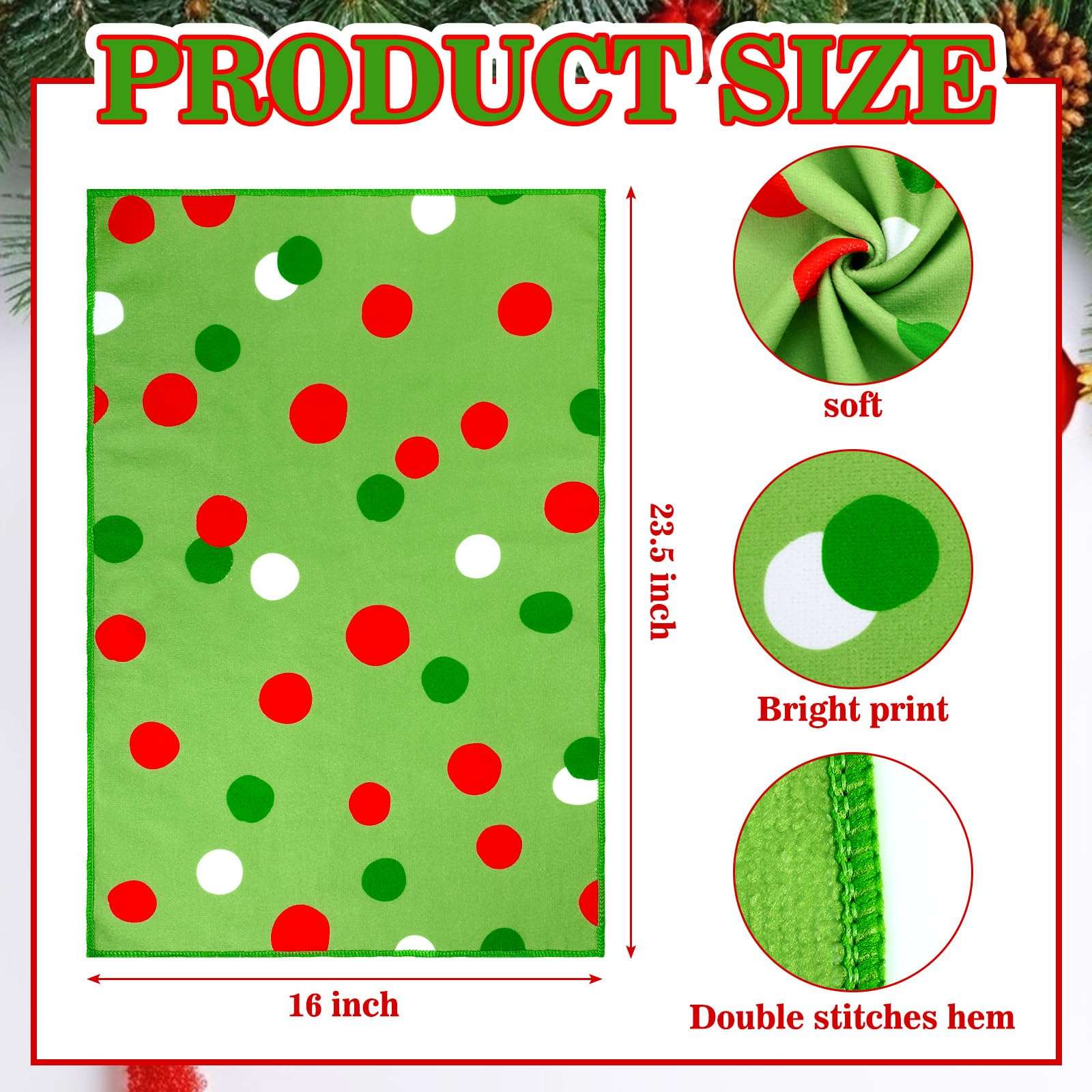 Macarrie 6 Pcs Christmas Hand Towel Xmas Dish Kitchen Towels Absorbent Drying Bathroom Decor Christmas Decorations Housewarming Gift for Christmas Festive 3