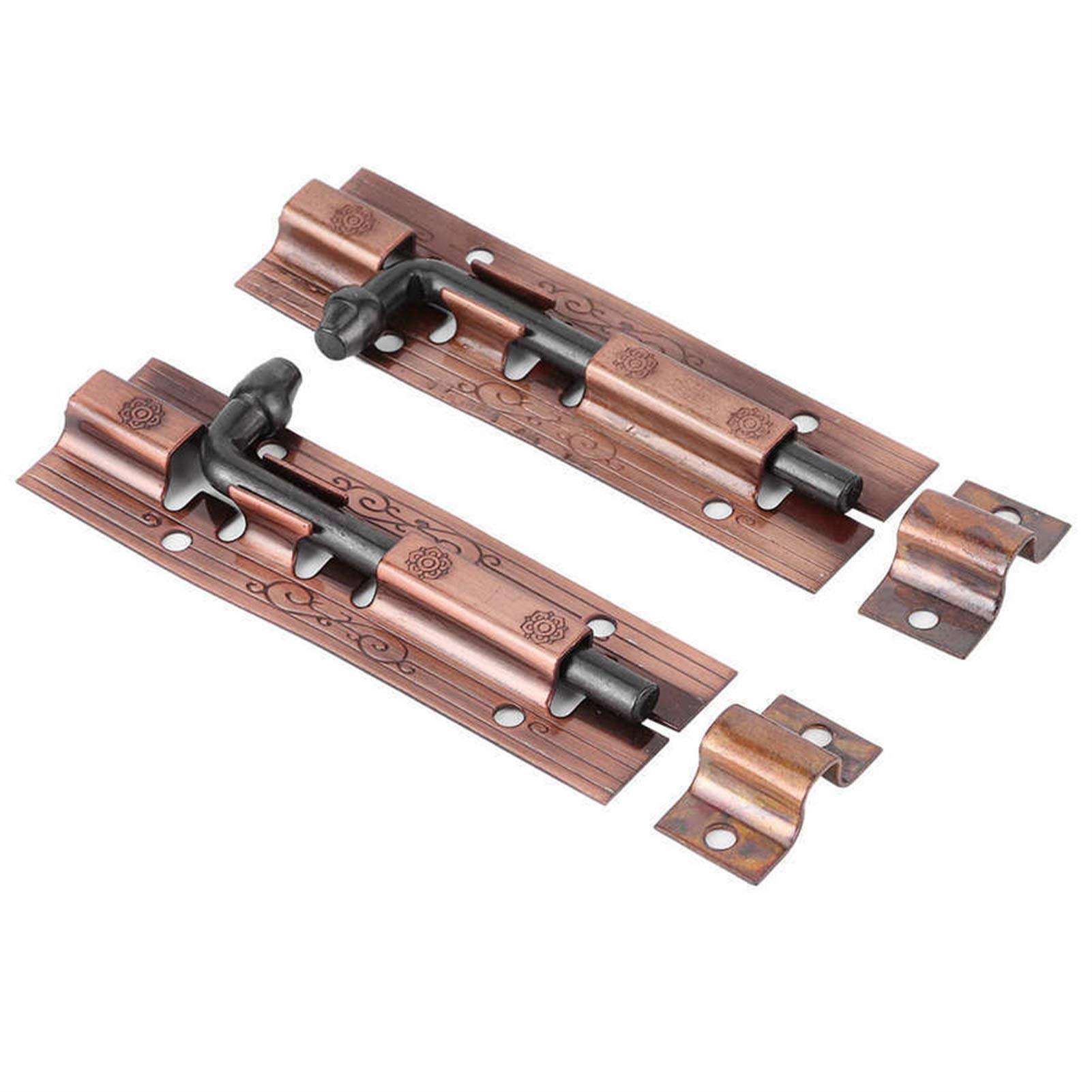 Door Accessories 4Pcs 4in Antique Brass Door Sliding Latch Lock Door Bolt Gate Window Hardware Fittings for Living Room Bedroom Metal Material 4