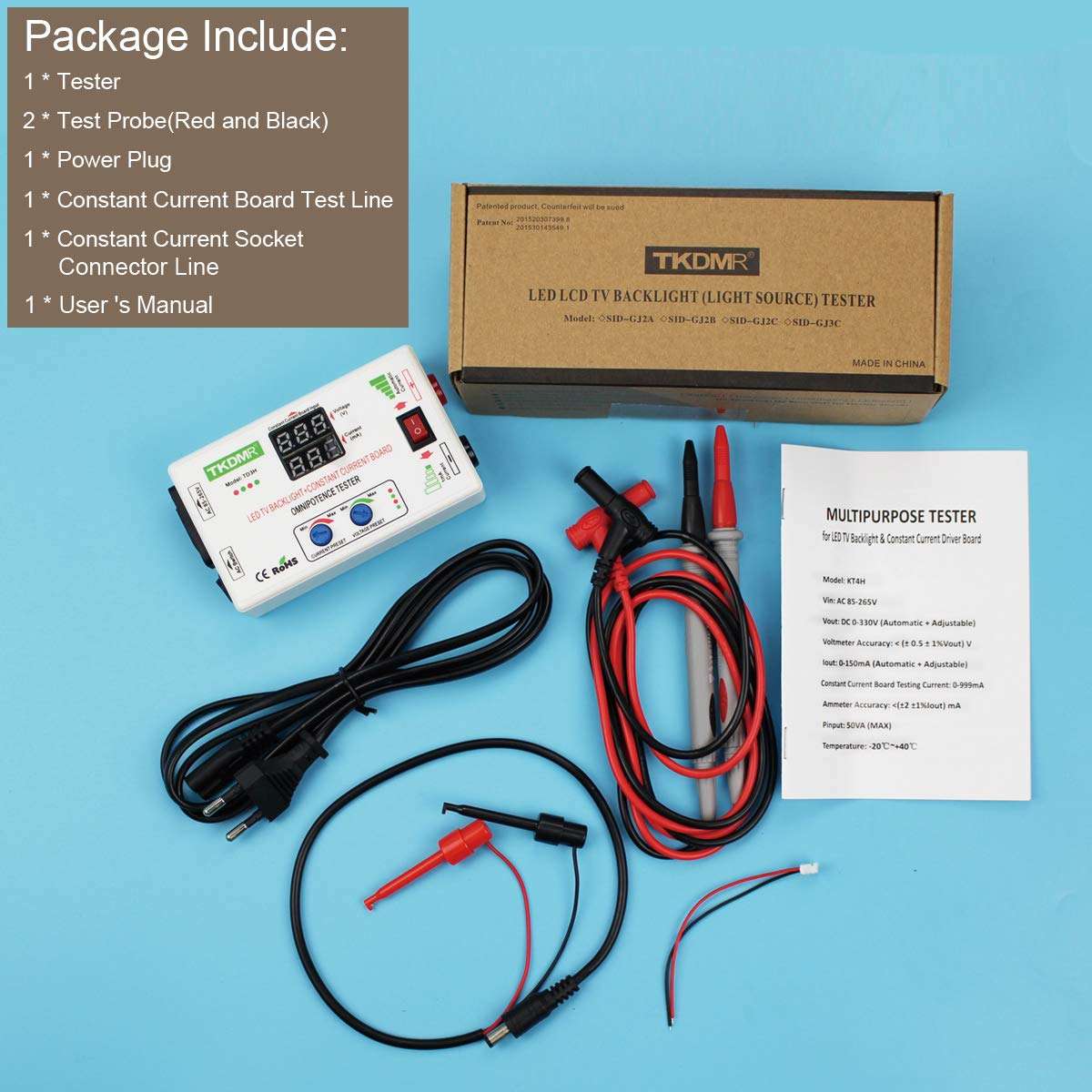 TKDMR Multipurpose Tester for LED TV Backlight and Constant Current Driver Board - Used in All LED Lights Repair Output 0-330V 2