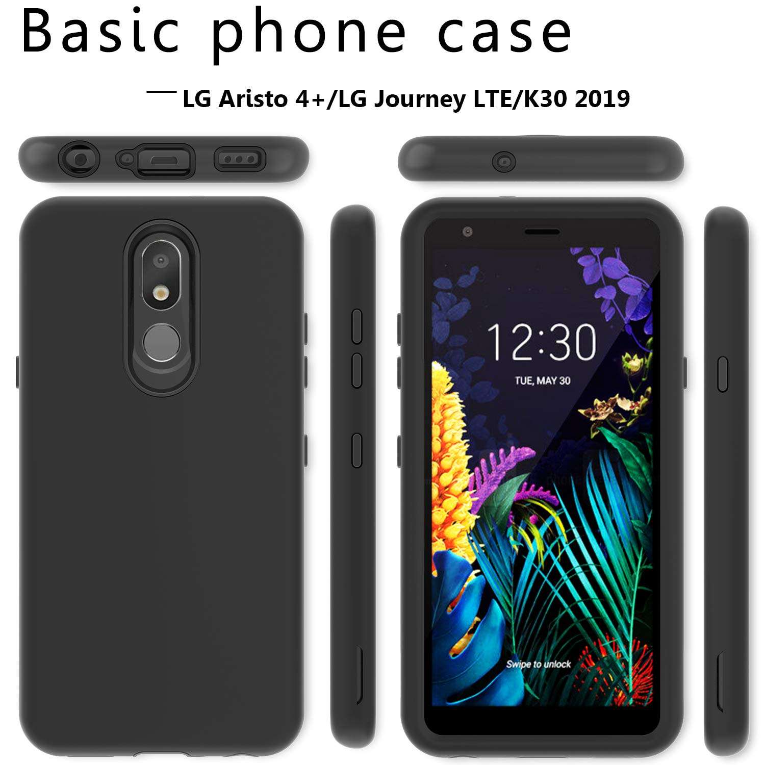 AMENQ Case for LG Journey LTE L322DL, Case for LG Aristo 4 Plus/Escape Plus LM-X320/Tribute Royal/K30 2019/Prime 2/Arena 2, Full Body TPU Bumper and PC Armor Protective Phone Cover (Black) 6