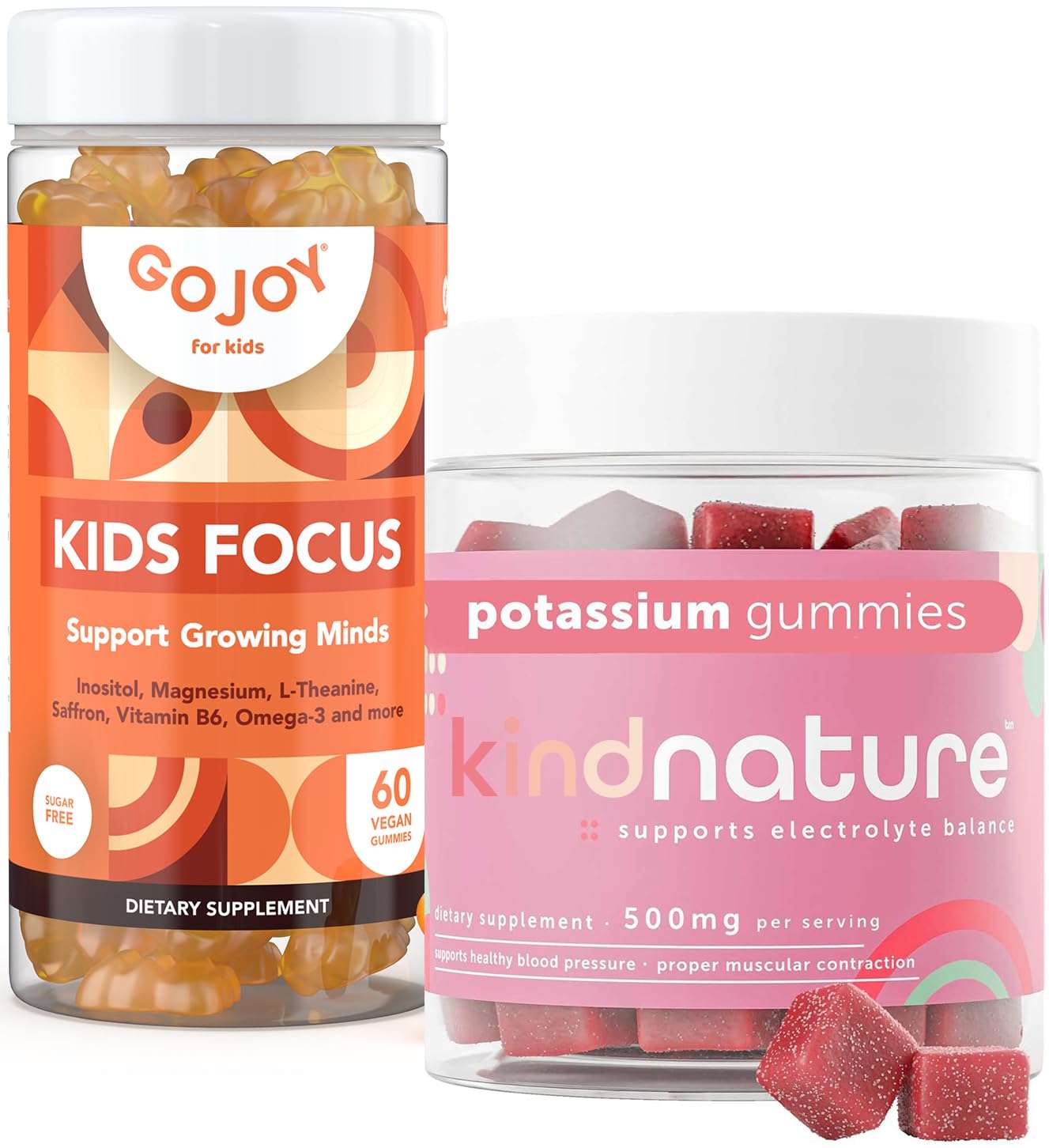 Kind Nature Potassium & GOJOY Naturals Focus Bundle - Nutritional Support for Kids & Adults - Vegan & Gluten-Free 1