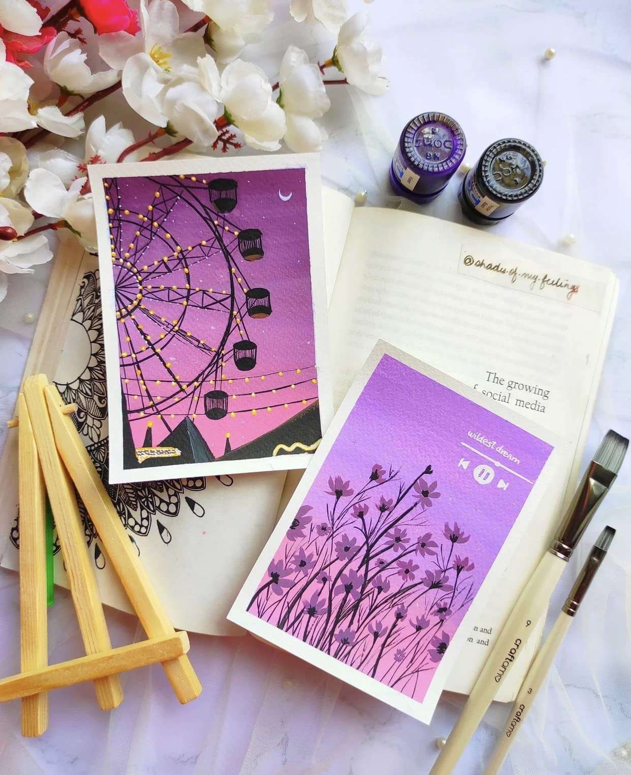 Zen Sangam Express your Mind 300 GSM 60% Cotton Cold Pressed Cloud Rough Grain Surface A4 Watercolor Papers For Wet on Wet Watercolour, Gouache, Acrylics, Ink and Mixed Media (10 Sheets, 29.7x21cm) 5