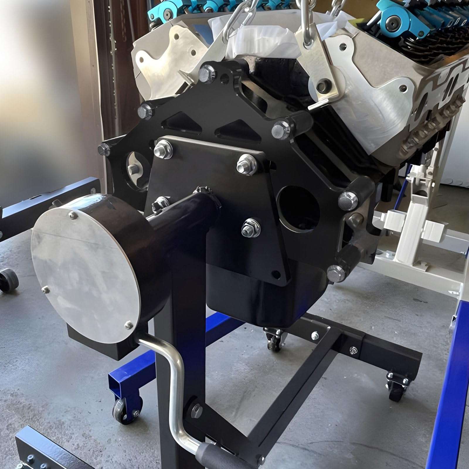 Bevinsee Engine Safe Stand Adapter Plate Compatible with Chevy LS LT Engine BBC SBC 4.8 L 5.3L 6.0L LS7 LQ4 LM7 L96 Heavy Duty Support Bracket 3