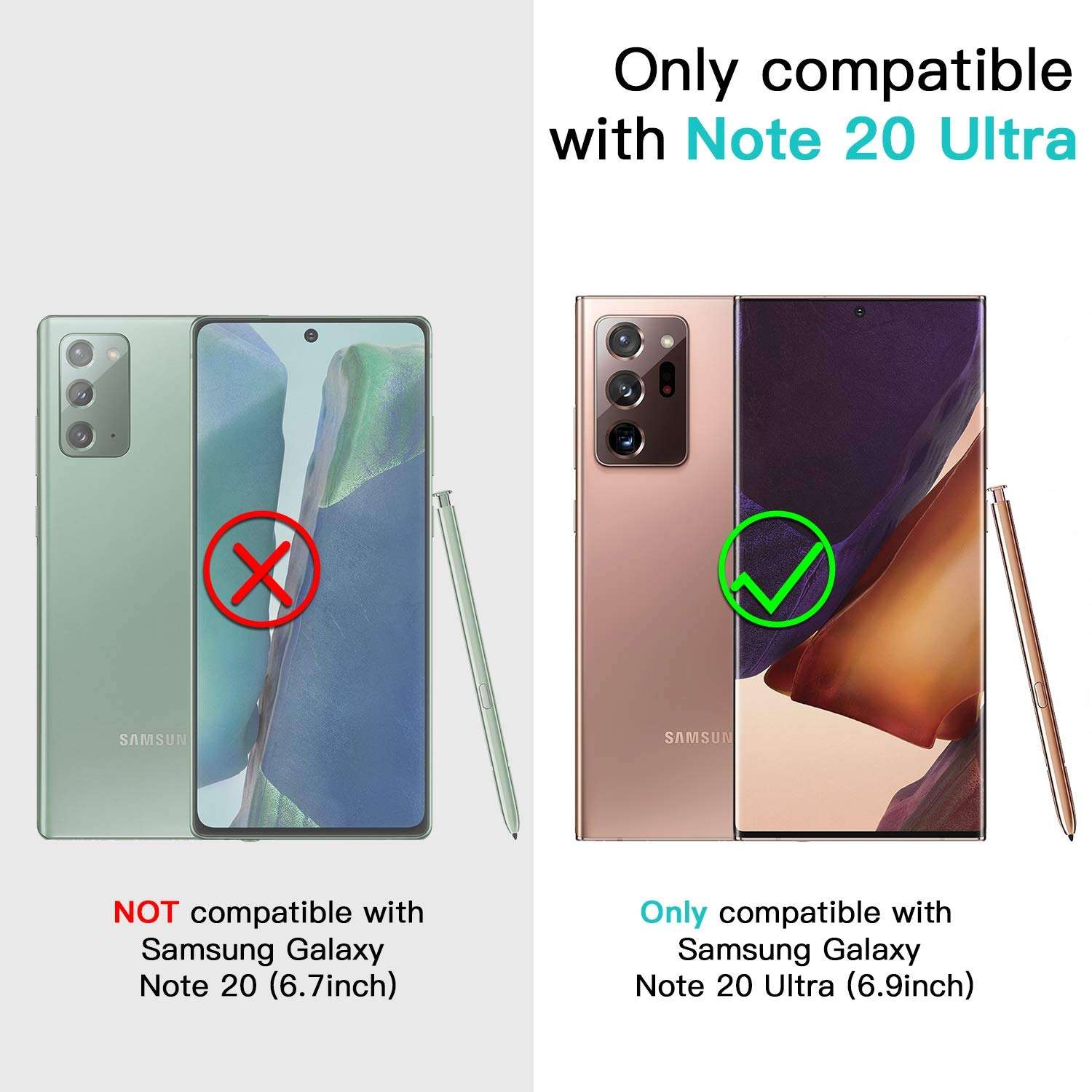 Temdan for Samsung Galaxy Note 20 Ultra Case, Built-in Screen Protector Full Body Heavy Duty Shockproof Case Support Wireless Charging for Samsung Galaxy Note 20 Ultra 6.9 inch 2020(Blue/Black) 2