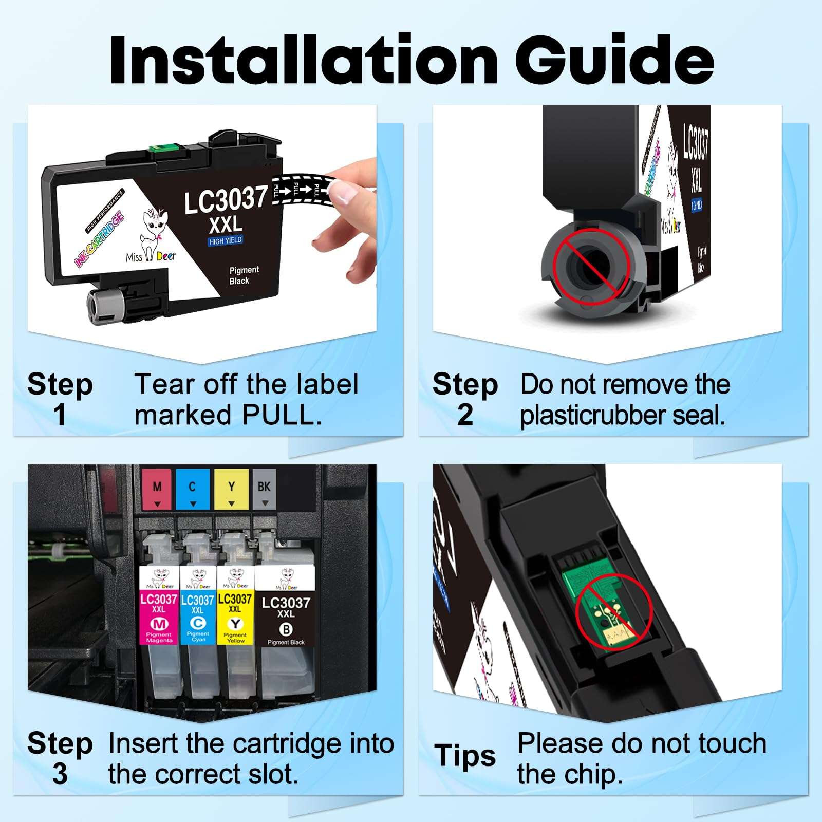 Miss Deer Compatible Ink Cartridge Replacement for Canon PGI-280XXL CLI-281XXL 280 XXL 281 XXL for PIXMA TR7520 TR8520 TS6120 TS6220 TS8120 TS8220 TS9120 TS9520 TS6320 TS9521C Printer 4