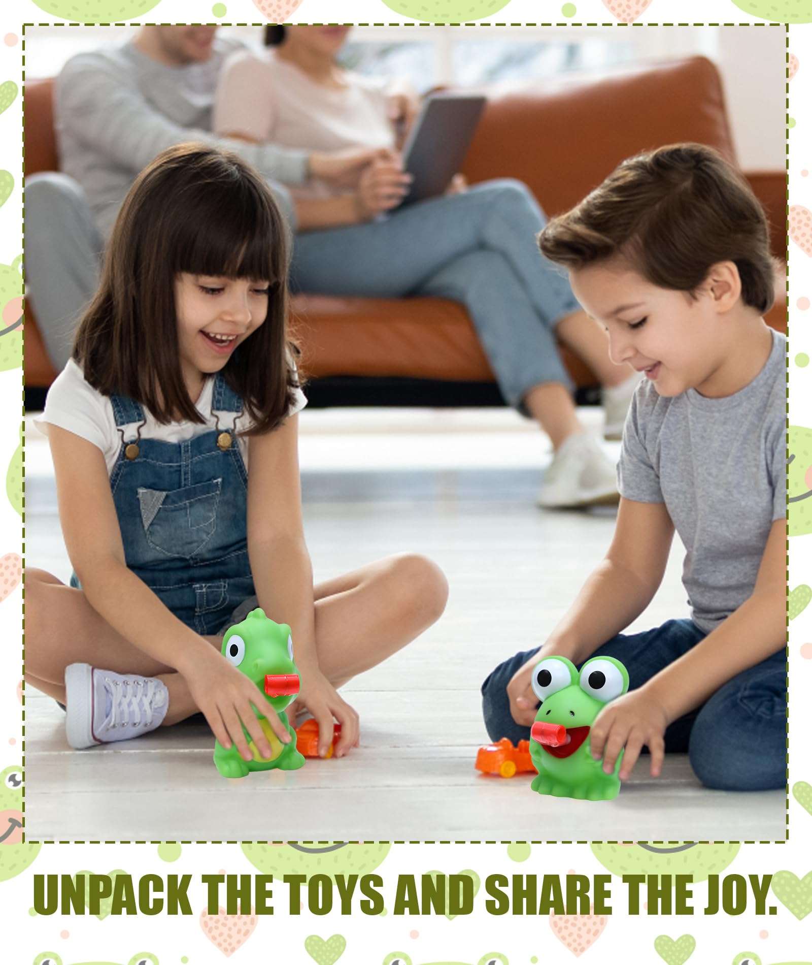 2 Pcs Squishy Toy, Fidget Toys Adults, Frog and Dinosaur Shapes Stress Relief Toys Adults Tongue-Sticking Frog Knead Toy Suitable for Both Men and Women 4