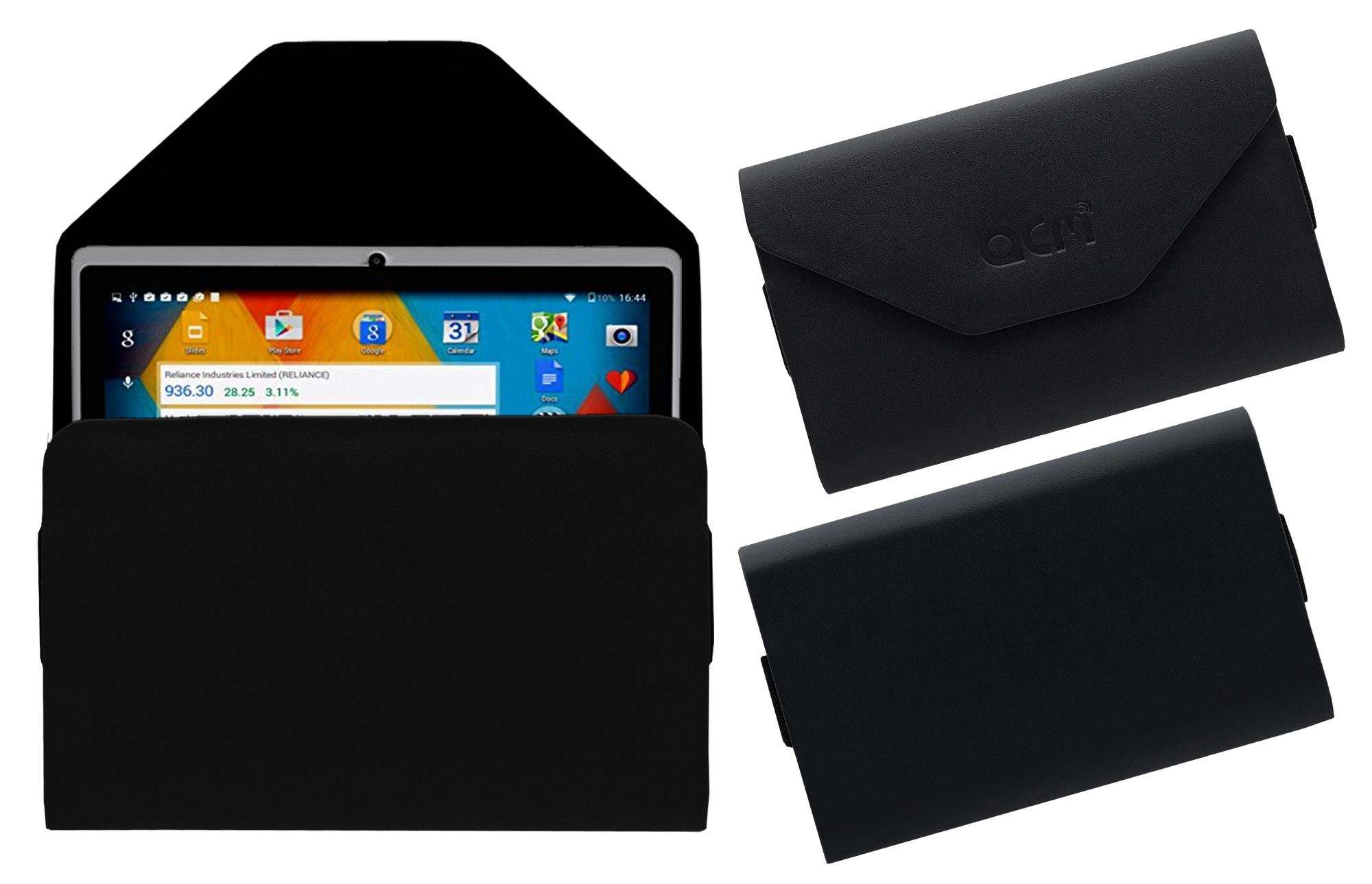 Acm Pouch Case Compatible with Domo Slate X15 8gb Tablet Flip Flap Cover Black