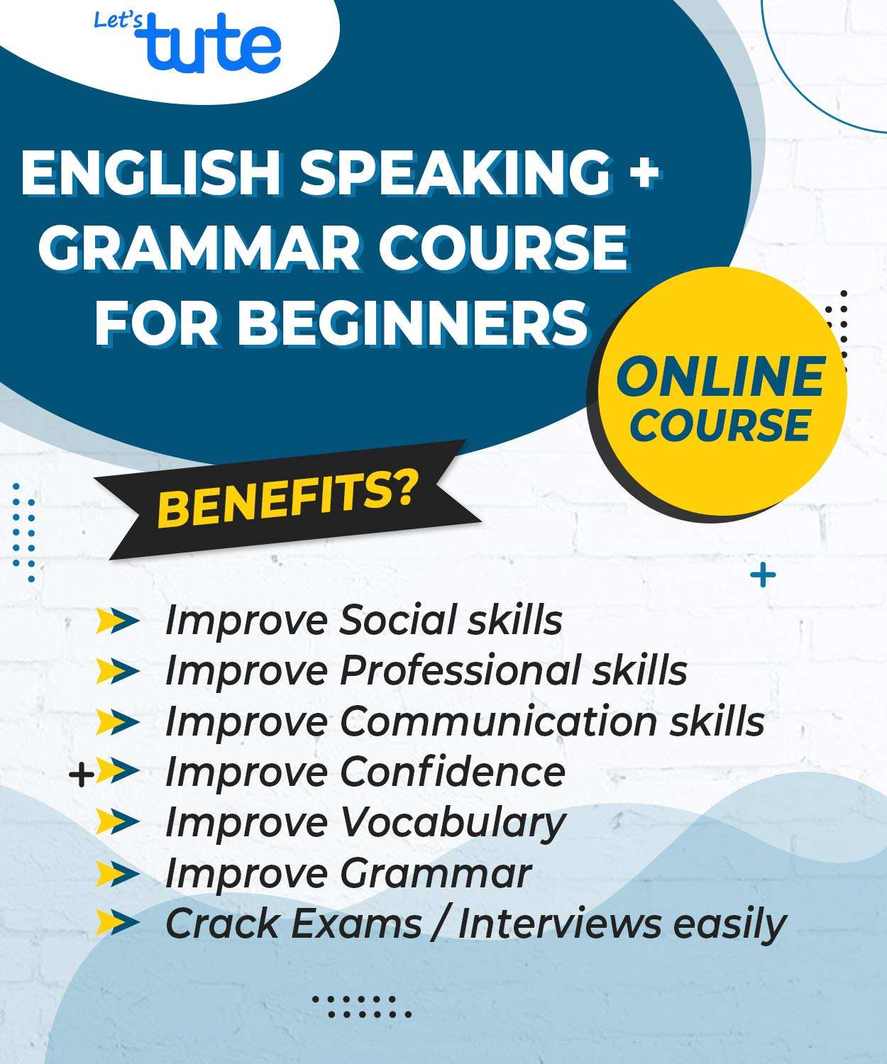 English Speaking + Grammar + Vocabulary Online Video Course In Hindi For Beginners by Letstute 1