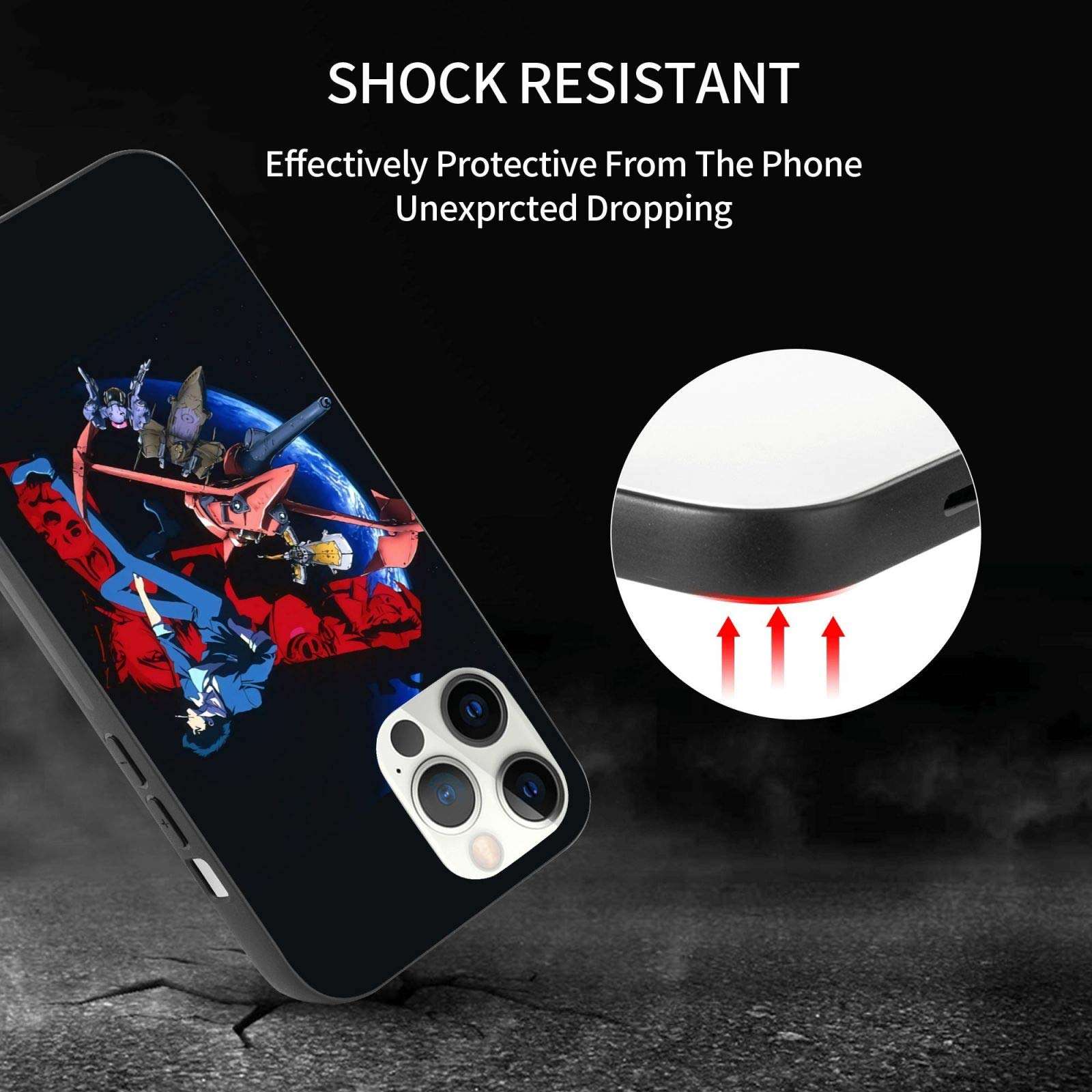 Cowboy Bebop Cell Phone Cases Compatible with iPhone 12 Pro Max-6.7 Case Basic Back Cover Protective Soft TPU+Tempered Glass Mobile Shell Frame 6