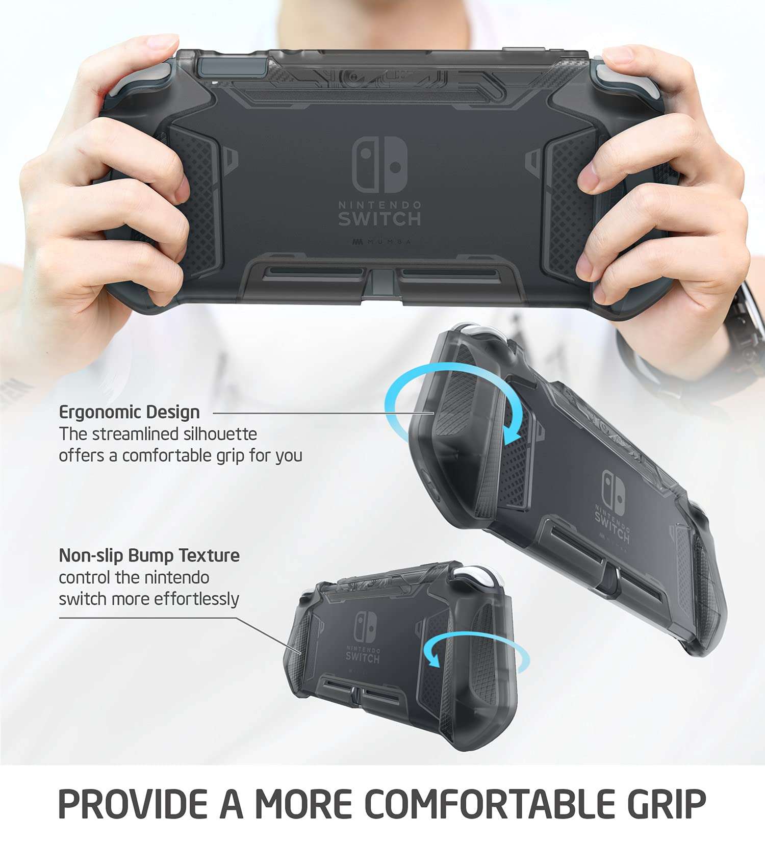 Mumba Grip Case for Nintendo Switch Lite, [Blade Series] TPU Protective Portable Cover Accessories Compatible with Switch Lite Console 2019 Release (Coral) 5