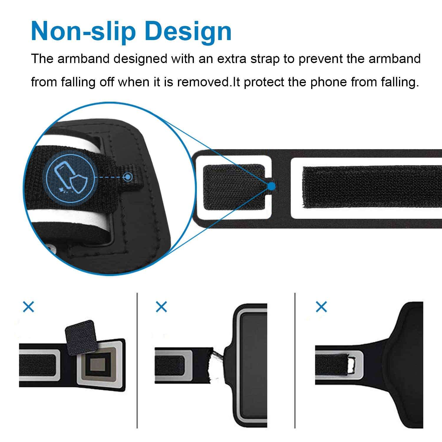 Galaxy S8 Active/S7 Active Armband, BUMOVE Gym Running Workouts Sports Phone Arm Band for Samsung Galaxy S8 Active, S7 Active with Card Holder (Black) 5