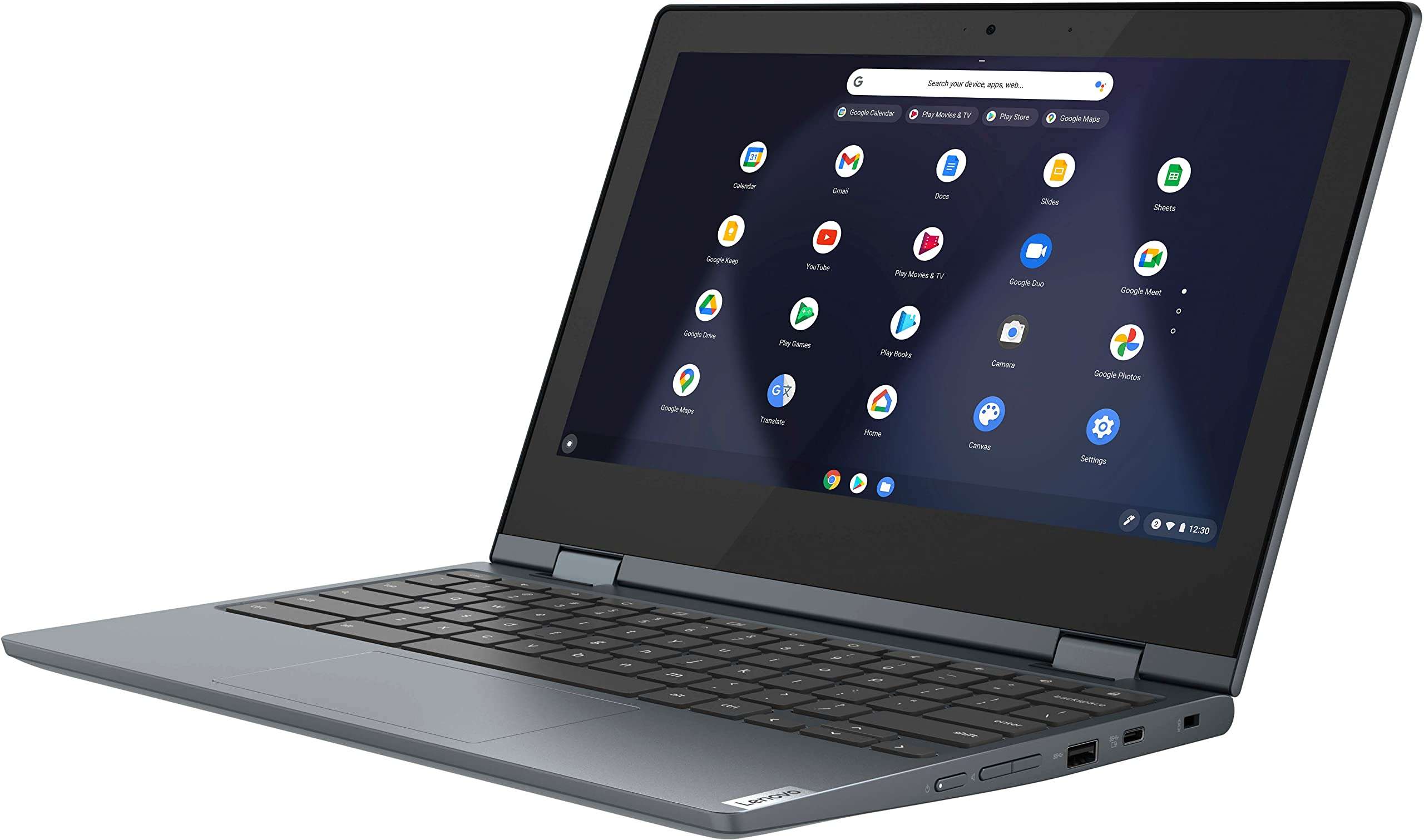 Lenovo IdeaPad Flex 3 Chromebook 11.6" Touchscreen 2-in-1 Laptop, Intel Celeron N4020 up to 2.6GHz, 4GB DDR4 RAM, 64GB eMMC, WiFi, Bluetooth, Abyss Blue, Chrome OS, BROAG 4Feet USB Extension Cable 5