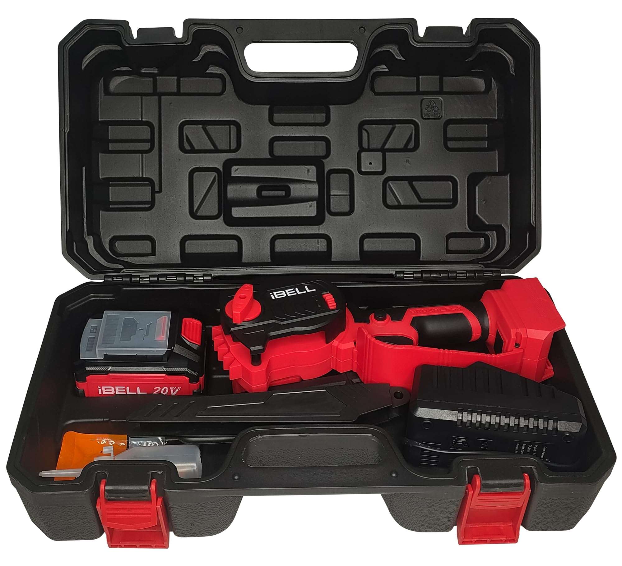 iBELL BS 20-08 Cordless Chainsaw Brushless, 20V,Wood Cutting Machine | 8" Chain Saw with 4.0Ah Battery & Charger | Tree Cutter Tool with BMC Box – One Power Series 3