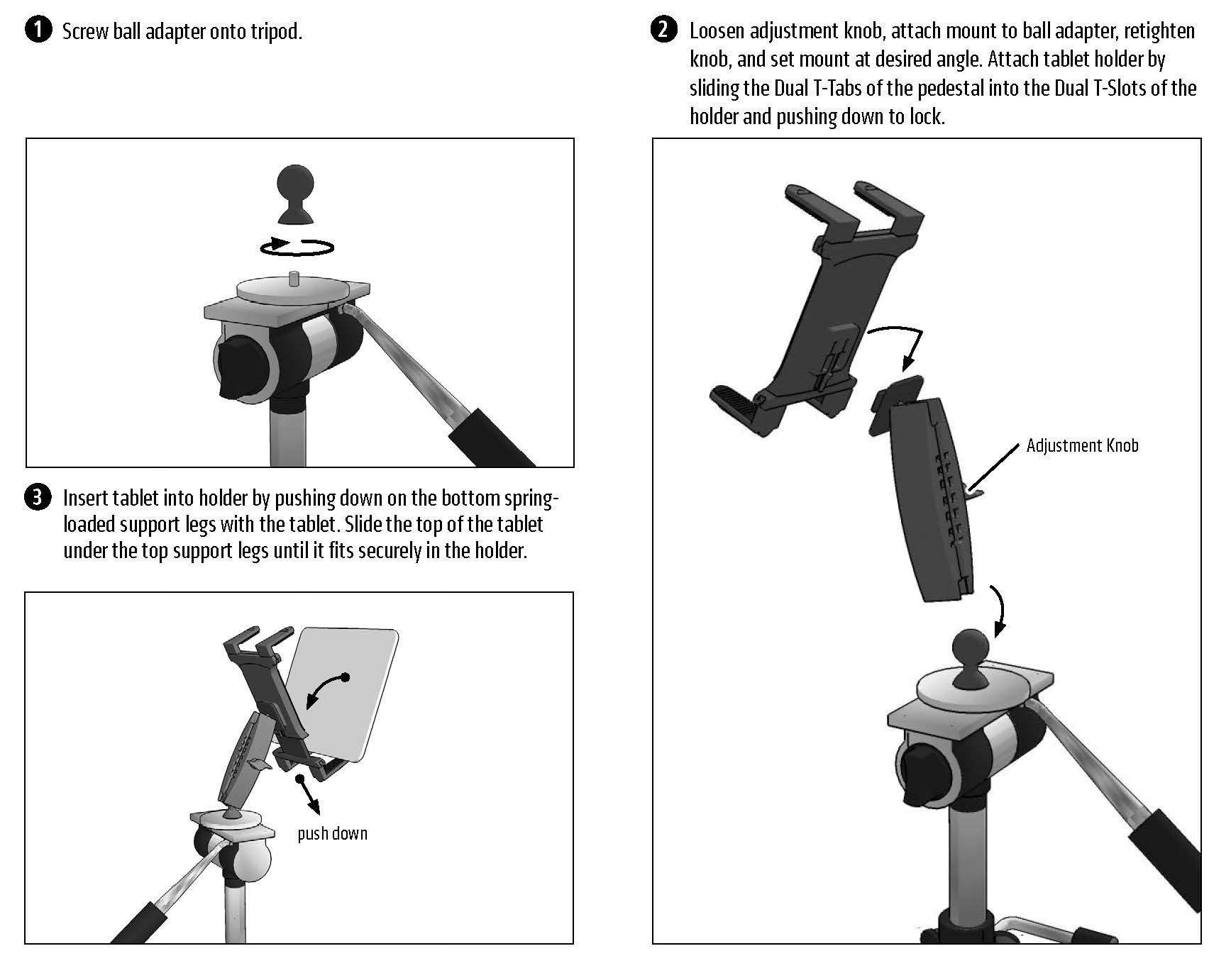 ARKON Mounts Slim-Grip Tripod Tablet Mount with 3.75" Shaft | Universal Tablet Fit | Camera Mount Adapter | 360° Adjustable Angle | Compatible with iPad, Samsung, Google, Huawei, and more | TABRMTRI 4