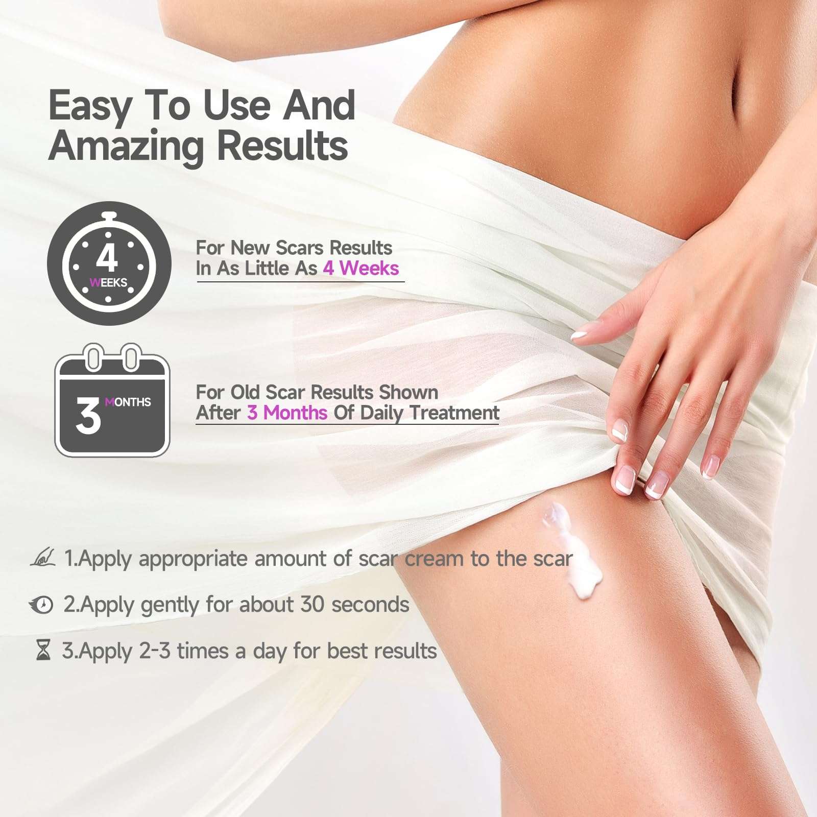 Advanced Scar Cream Silicone Scar Gel Scar Removal Cream for Face, Body, Surgical, C-section, Stretch Marks, Acne, Injury, Burns, Keloids, Old and New Scars 1.7 oz(50g) 5