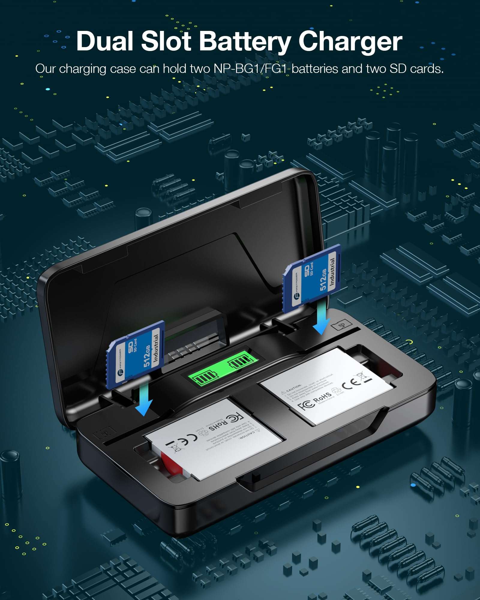FirstPower NP-BG1 Battery 2 Pack and 2-Channel Battery Charger for Sony NP-BG1 NP-FG1, Cyber-Shot DSC-H3 H7 H9 H10 H20 H50 H55 H70 HX5V HX7V HX9V HX10V HX30V W30 W50 W55 W70 W80 W120 W150 W220 W230 5