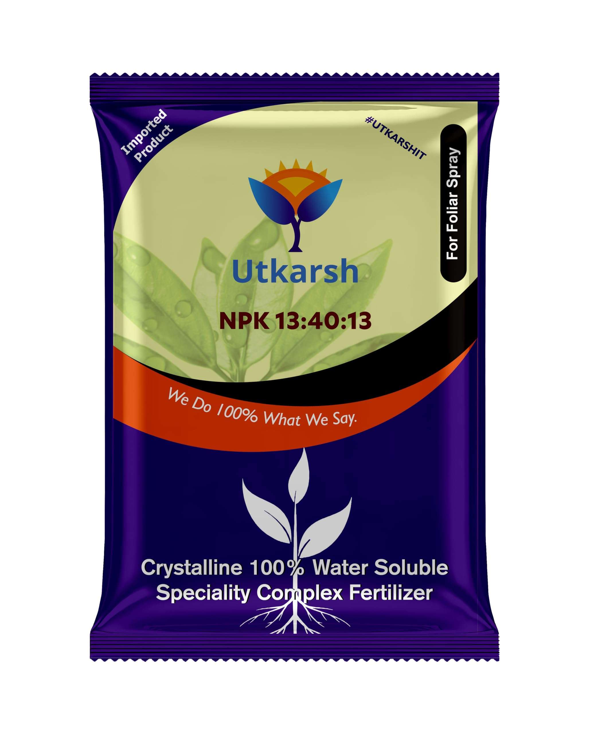 Utkarsh NPK 13 40 13 Fertilizers for Plants | 100% Water Soluble Powder | Complete Plant Food and Nutrition for Healthy Home Garden, Growth Boost for Fruits and Flower (900 gm; Pack of 1) 1