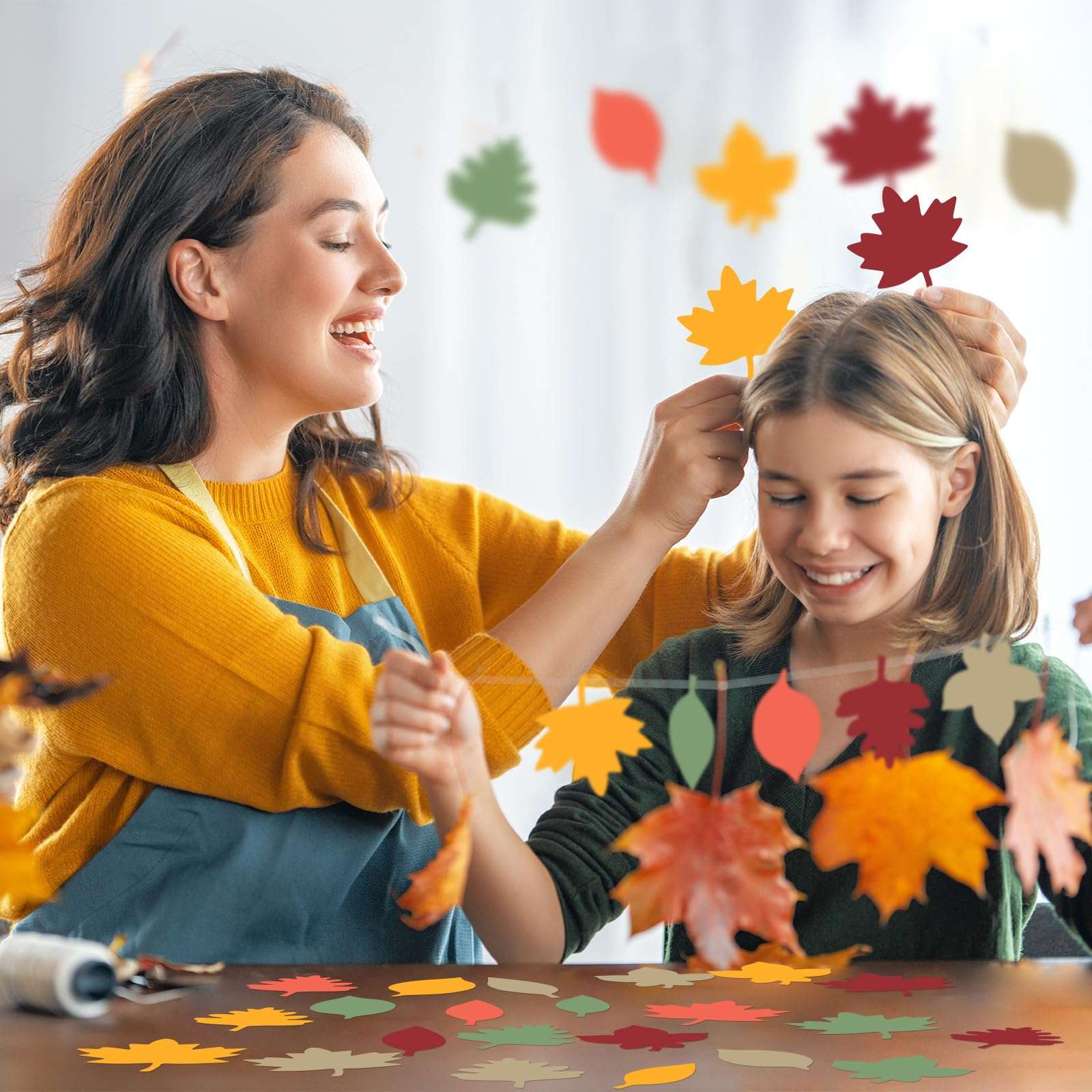 Hillban 125 Pcs Paper Fall Leaves Die Cuts Bulk Autumn Leaf Cutout Thanksgiving Autumn Leaves Decoration Multicolor Mixed Autumn Leaves for Fall Bulletin Board and Craft Projects Party Decor 6