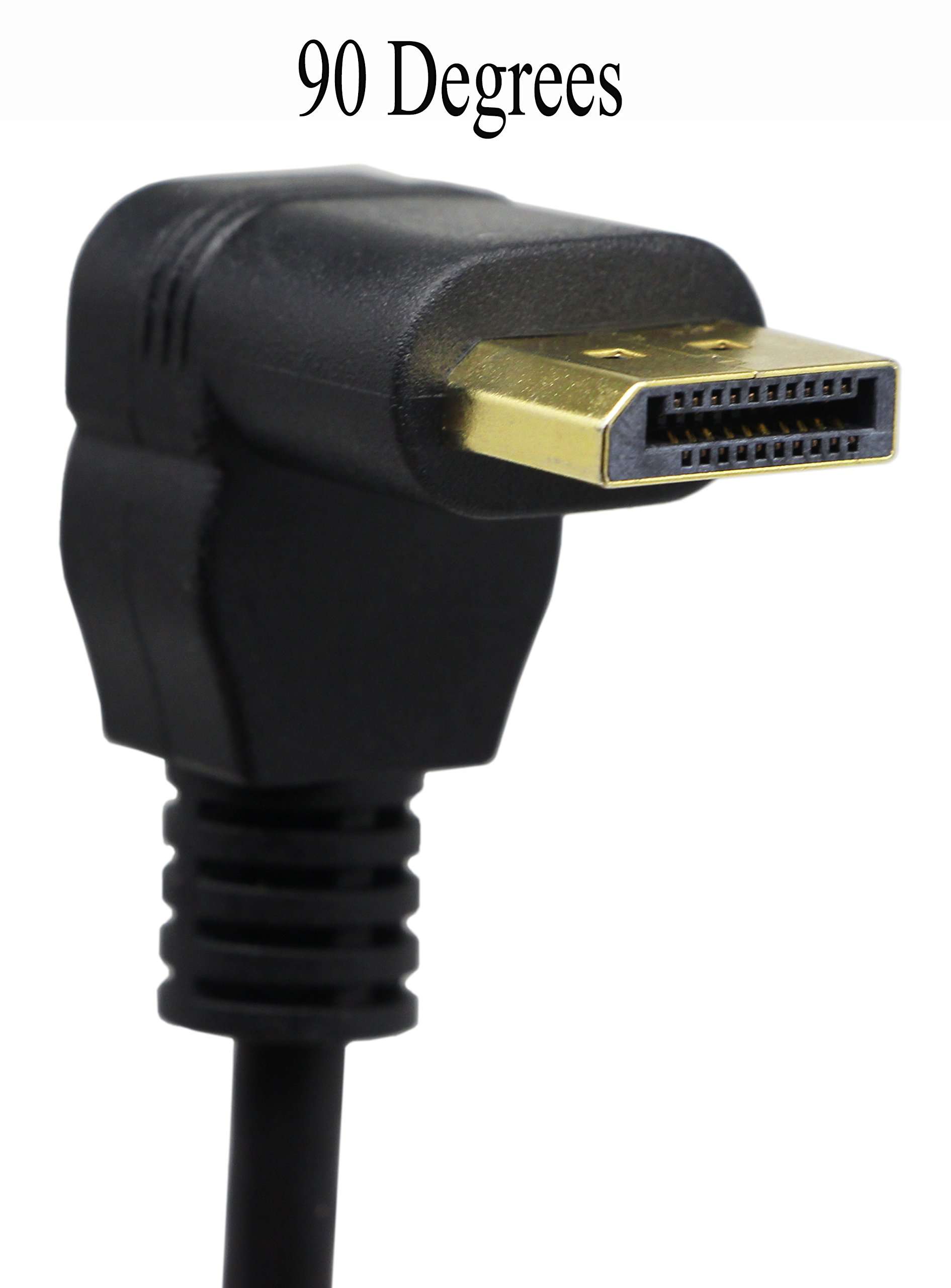 (30 CM/12inch) DP to DP Cable, CGTime Gold Plated 90 Degree Angled Down Displayport Male to Displayport Female Audio and Video Extension Adapter Cable (Down M/F) 6