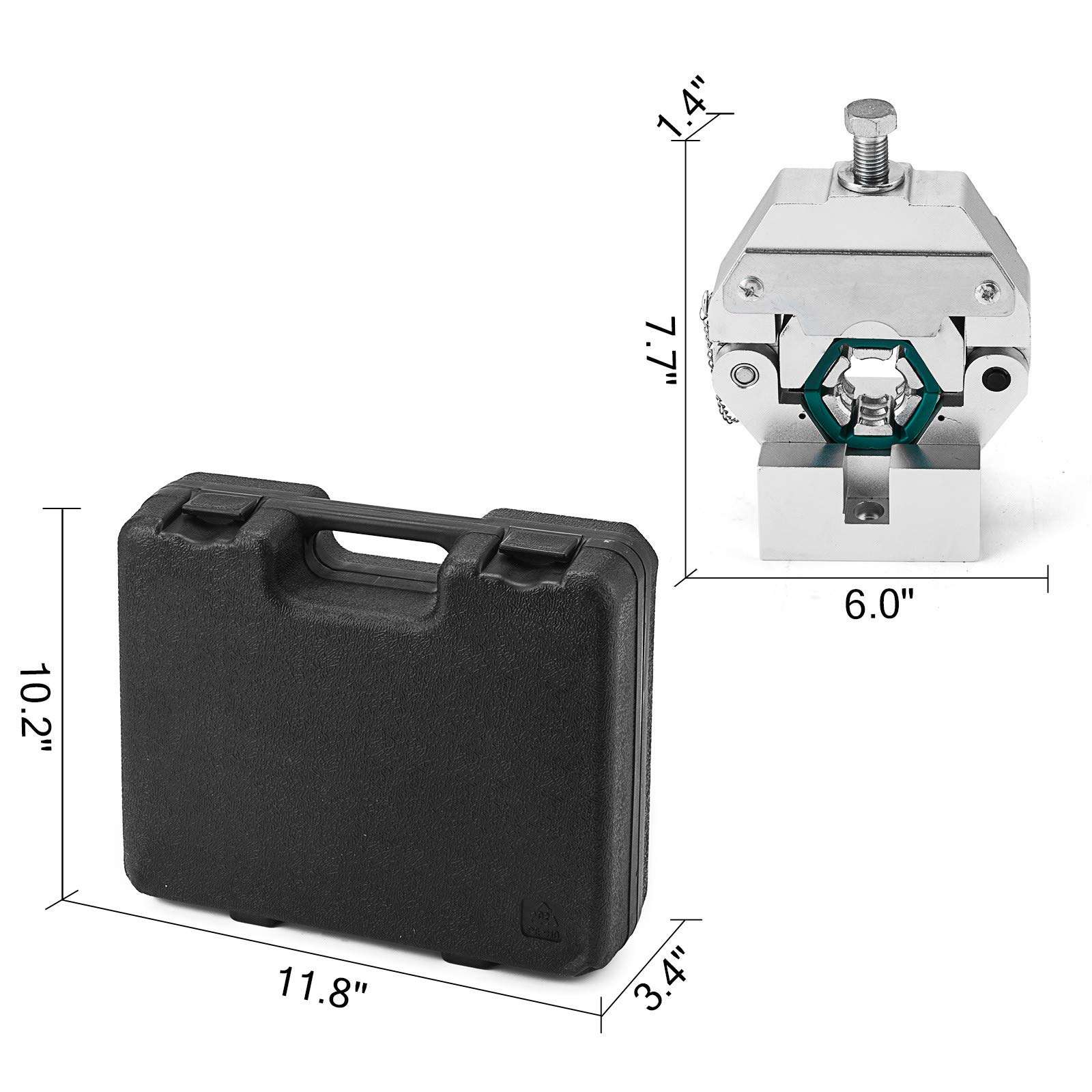 Mophorn Manually Operated AC Hose Crimper Hydra-Krimp 71550 Manual AC Hose Crimper Kit Air Conditioning Repair Handheld AC Hose Crimping Tool with 4 Dies 2