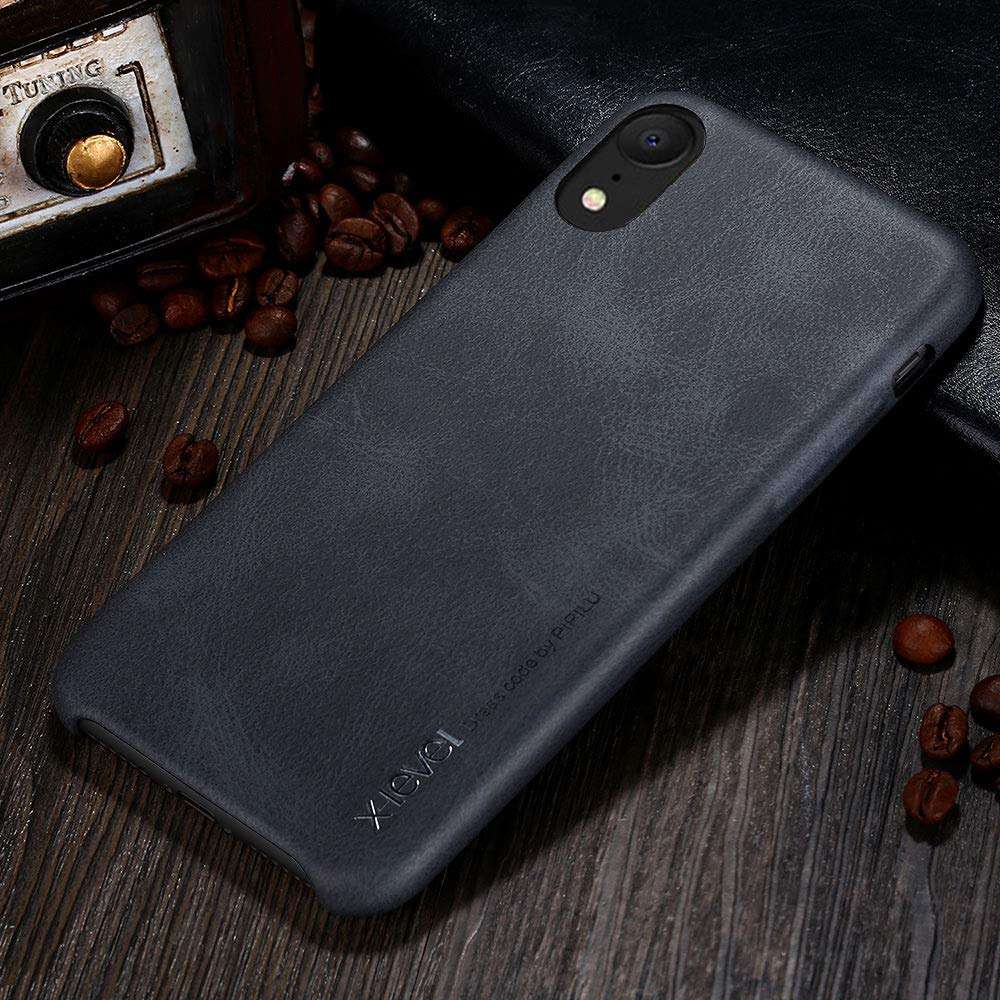 X-level iPhone XR Case, [Vintage Series] Premium PU Leather Slim Fit Ultra Light Soft Touch Protective Anti-Slip Mobile Cell Phone Case Back Cover for Apple iPhone XR(2018) 2