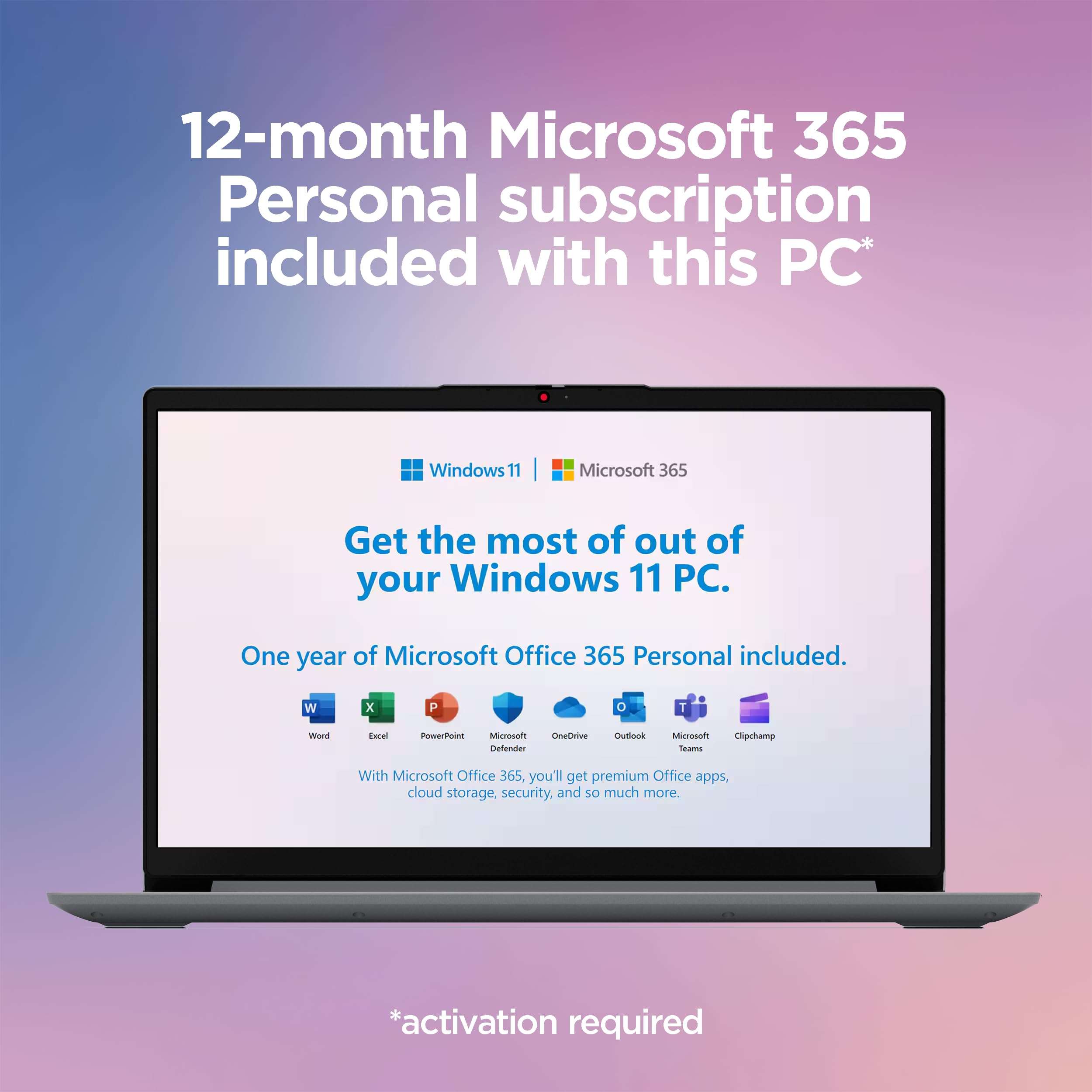 Lenovo IdeaPad 3 15.6" FHD Screen Laptop Computer, Quad-Core AMD Ryzen 5 3500U Up to 3.7GHz (Beats i7-8550U), 12GB DDR4 RAM, 256GB NVMe SSD, Webcam, WiFi, HDMI, Windows 10 + Marxsol Cables 4