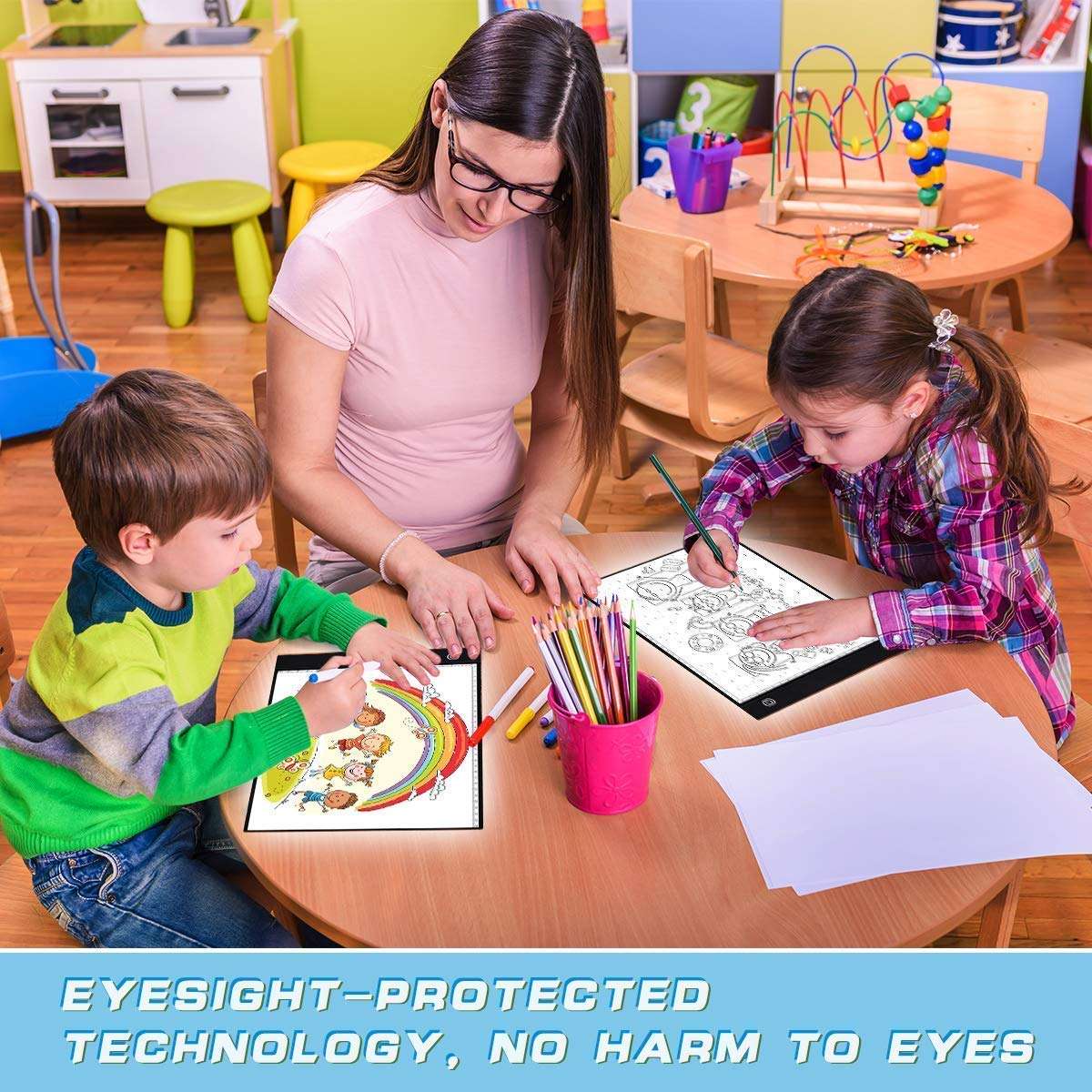 LED Tracing Light Box, KeepTpeeK A4 Light Box Light Table Light Panel Portable Light Pad Brightness Dimmable with USB Cable Paint Pad Great for Painting Sketching Animation Drawing 5