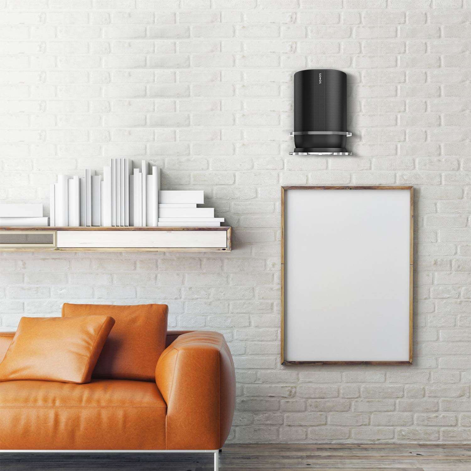 Wall Mount Holder for Sonos Move, Sturdy Clear Acrylic Wall Mount Bracket Compatible with Sonos Move Smart Portable Speaker. 2