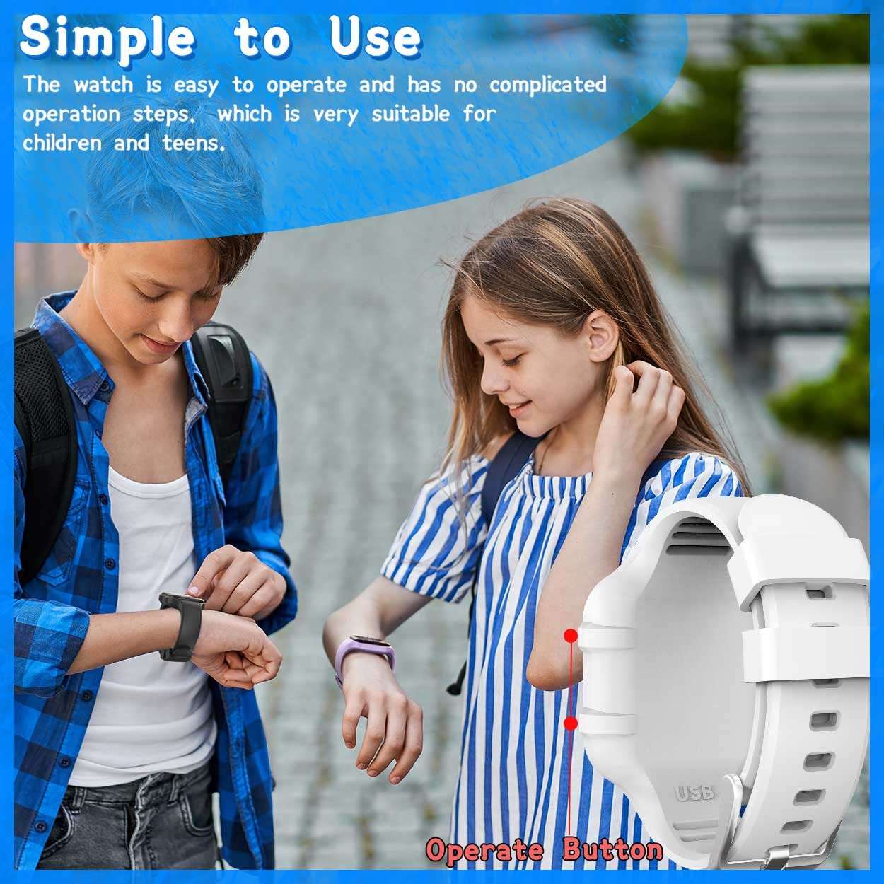 Konewos Kids Led Fitness Tracker Watch, Non-Bluetooth Digital Pedometer Wristwatch, Waterproof, 12/24 H, Stopwatch, Calendar, for Children Girls Boys Teens (White) 5