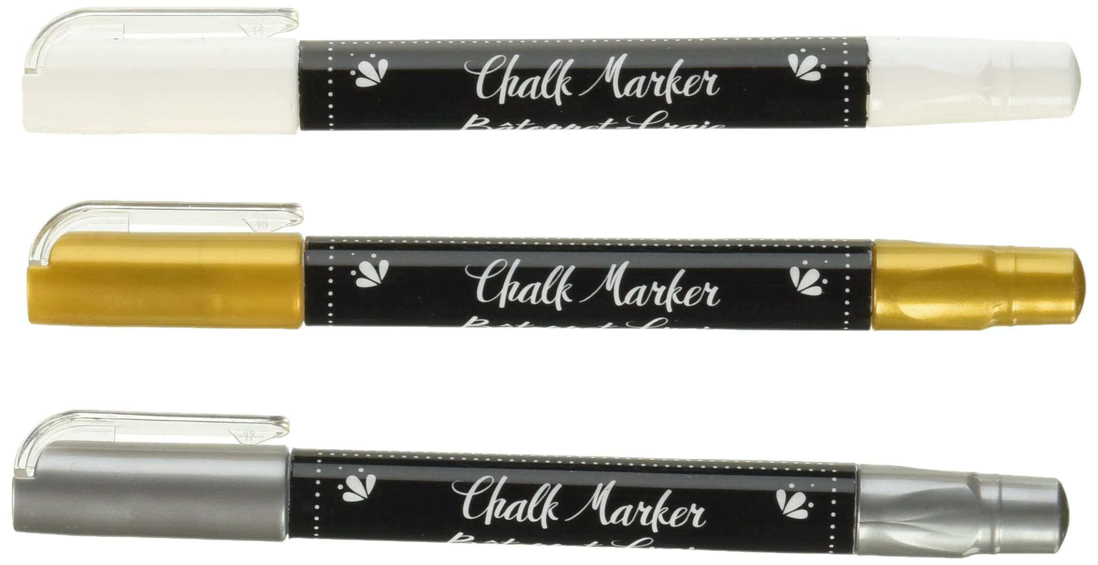 American Crafts Chalk Gold, Silver, and White Markers