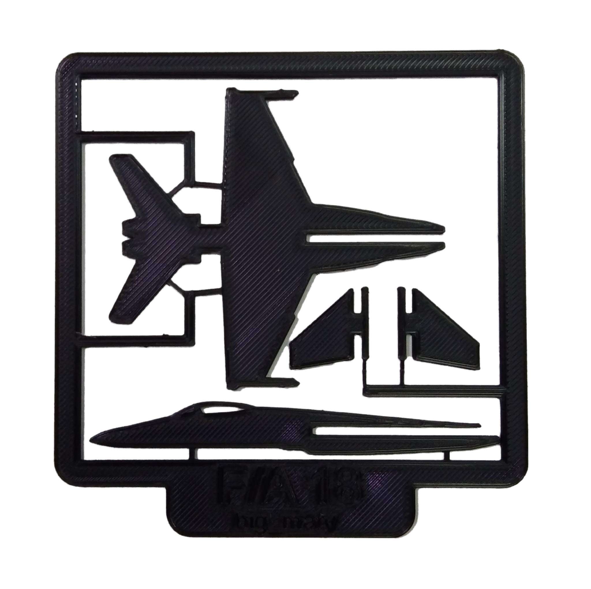 CERO 3D Printed F/A18 Fighter Aircraft kit Card for Kids (Black PLA Plastic) 1
