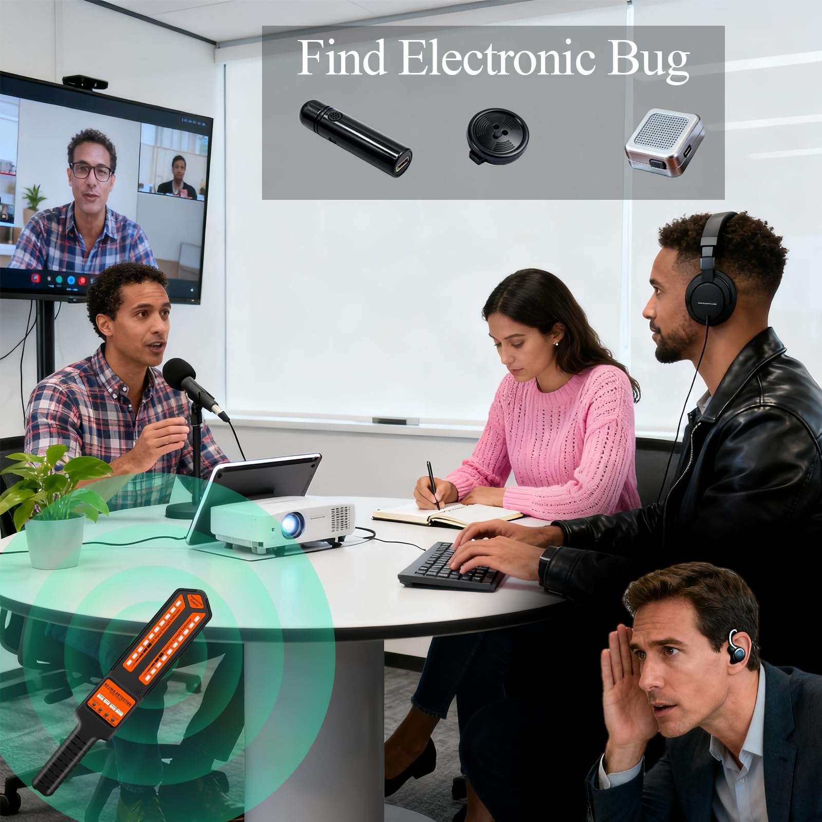 KAXYUYA Hidden Camera Detector & Electronic Bug Detector – Signal Scanner and Tracker Finder, Upgraded Portable Hidden Device Detector for Home, Hotel, Car & Travel Privacy Protection 3