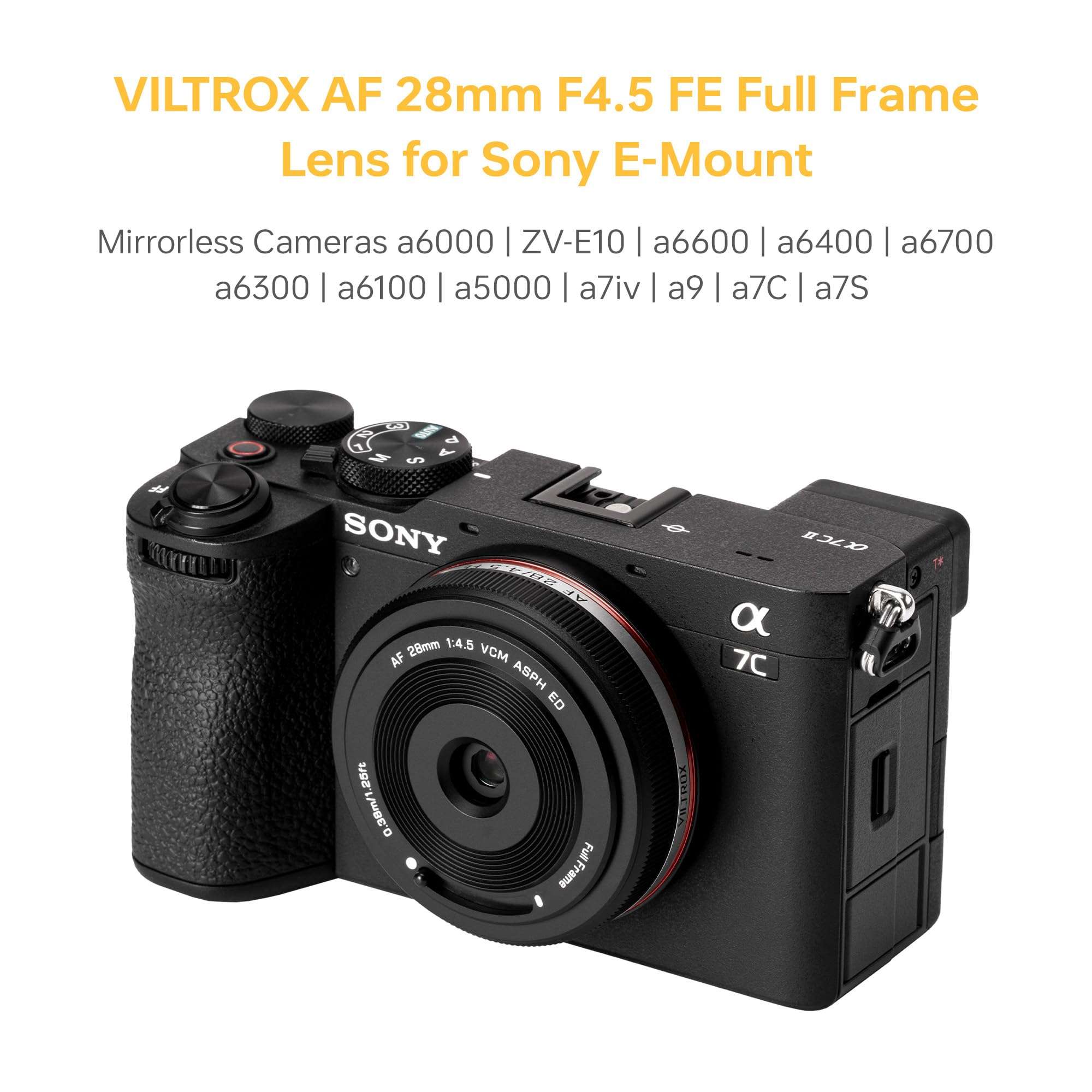 VILTROX AF 28mm F4.5 FE Lens for Sony E-Mount,AF 28/4.5 Full Frame Lens for Sony E Autofocus, Ultra-Compact Wide-Angle Lens with Aspherical and ED Elements, Ideal for Street Photography 4