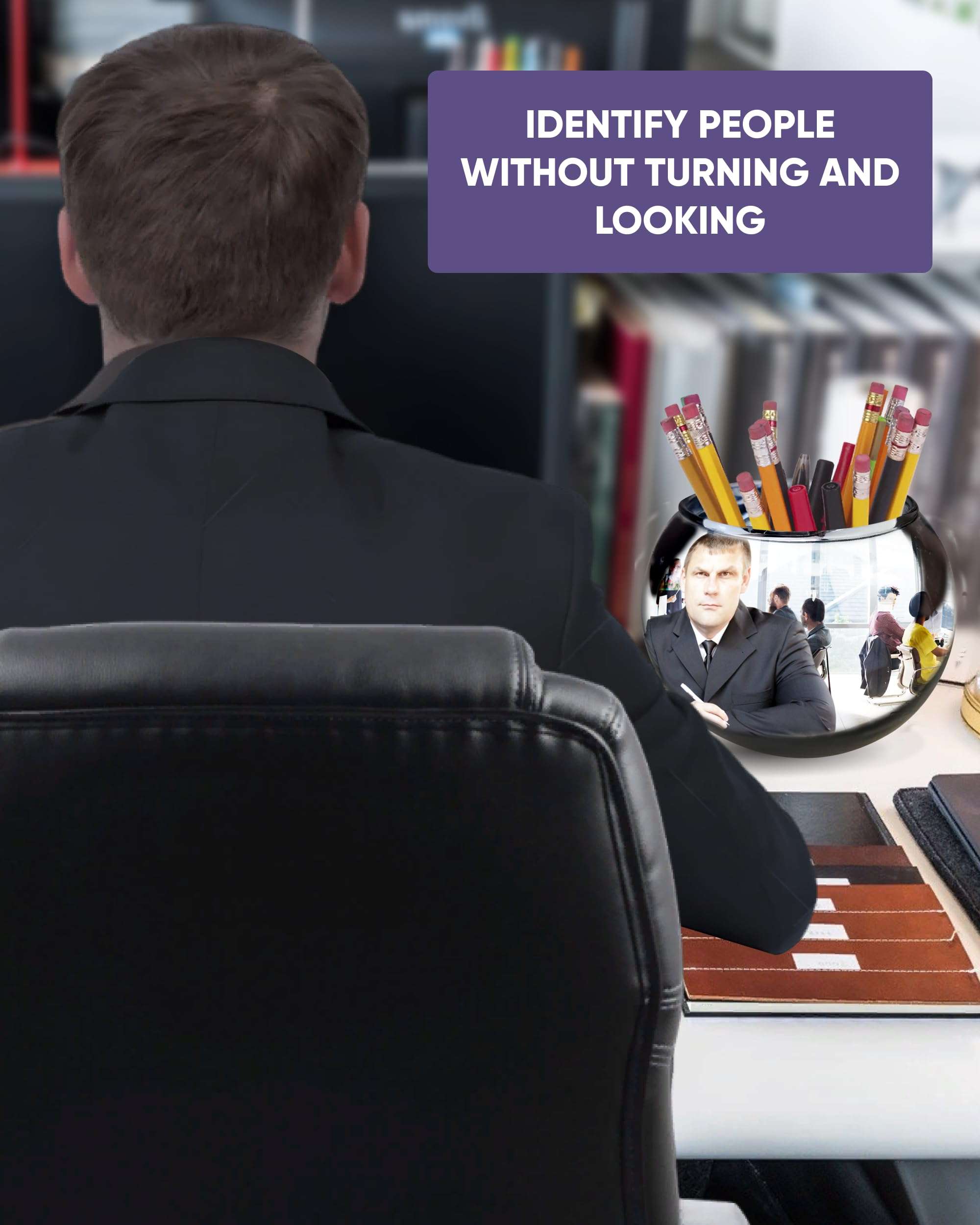 Skywin Convex Mirror Vase Silver Cubicle Decorations - 4.5 Inch Multipurpose Cubicle Mirror, Desk Mirror to See Behind You - Aesthetic Office Cubicle Accessories, Office Cubicle Decor Organizer 5