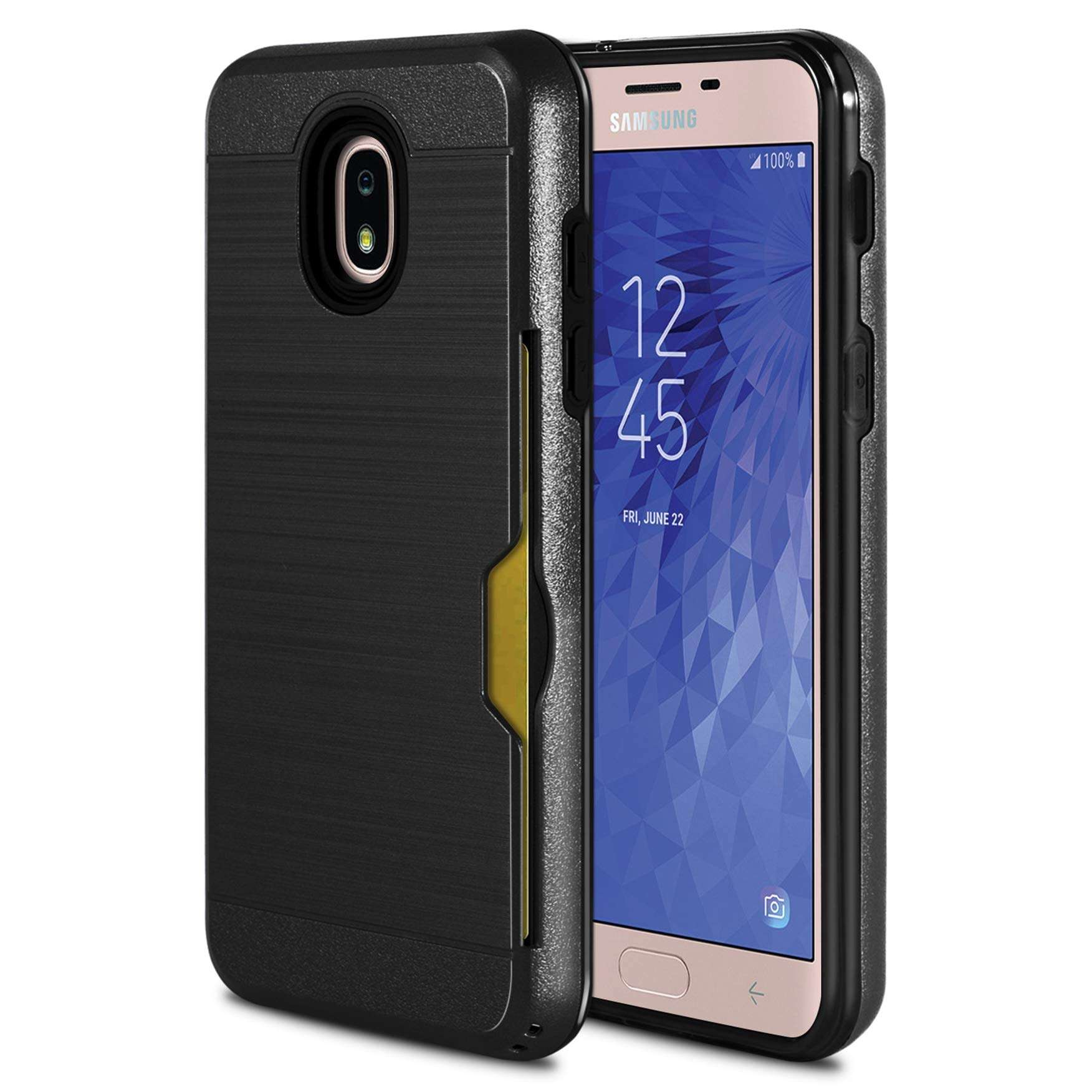 Casekey Samsung Galaxy J3 Orbit Case/J3 2018 Phone Case/J3 Aura/J3 Star/J3 TOP/J3 Express Prime 3/Amp Prime 3/J3 Achieve Case w Screen Protector Dual Layer Hybrid Hard Protective Cover,Rosegold 1