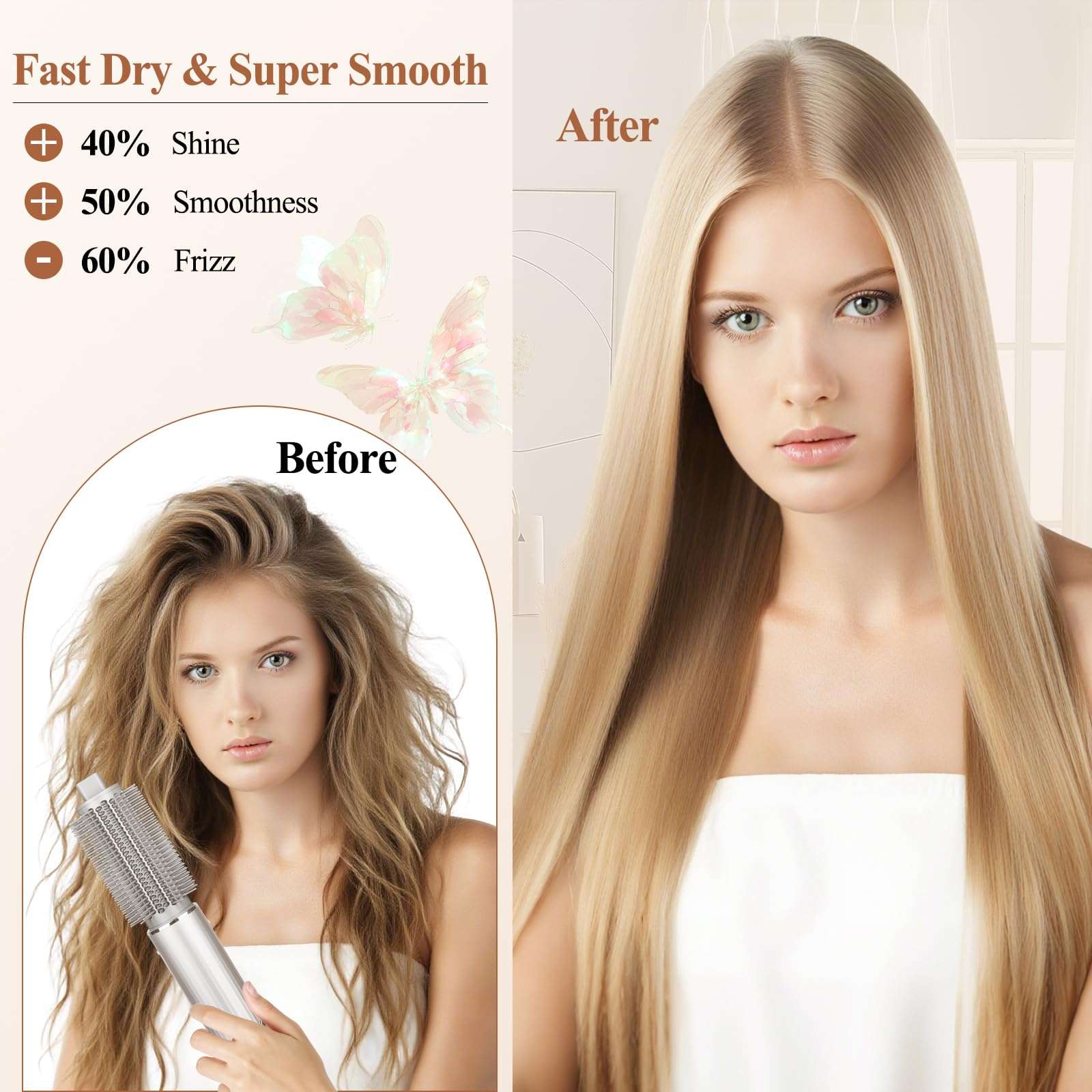 AFDD Upgraded Round Volumizing Brush and Long Barrel Curling Compatible with Shark FlexStyle 5