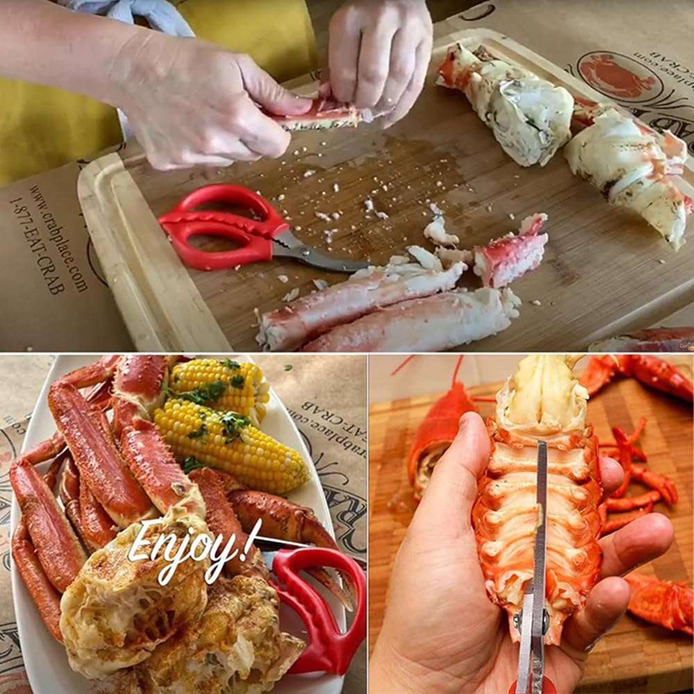10 PCS Kitchen Seafood Scissors for Crab Legs,Multifunctional Stainless Steel Shears,Lobster Scissors, Crab Crackers and Seafood Tools 6
