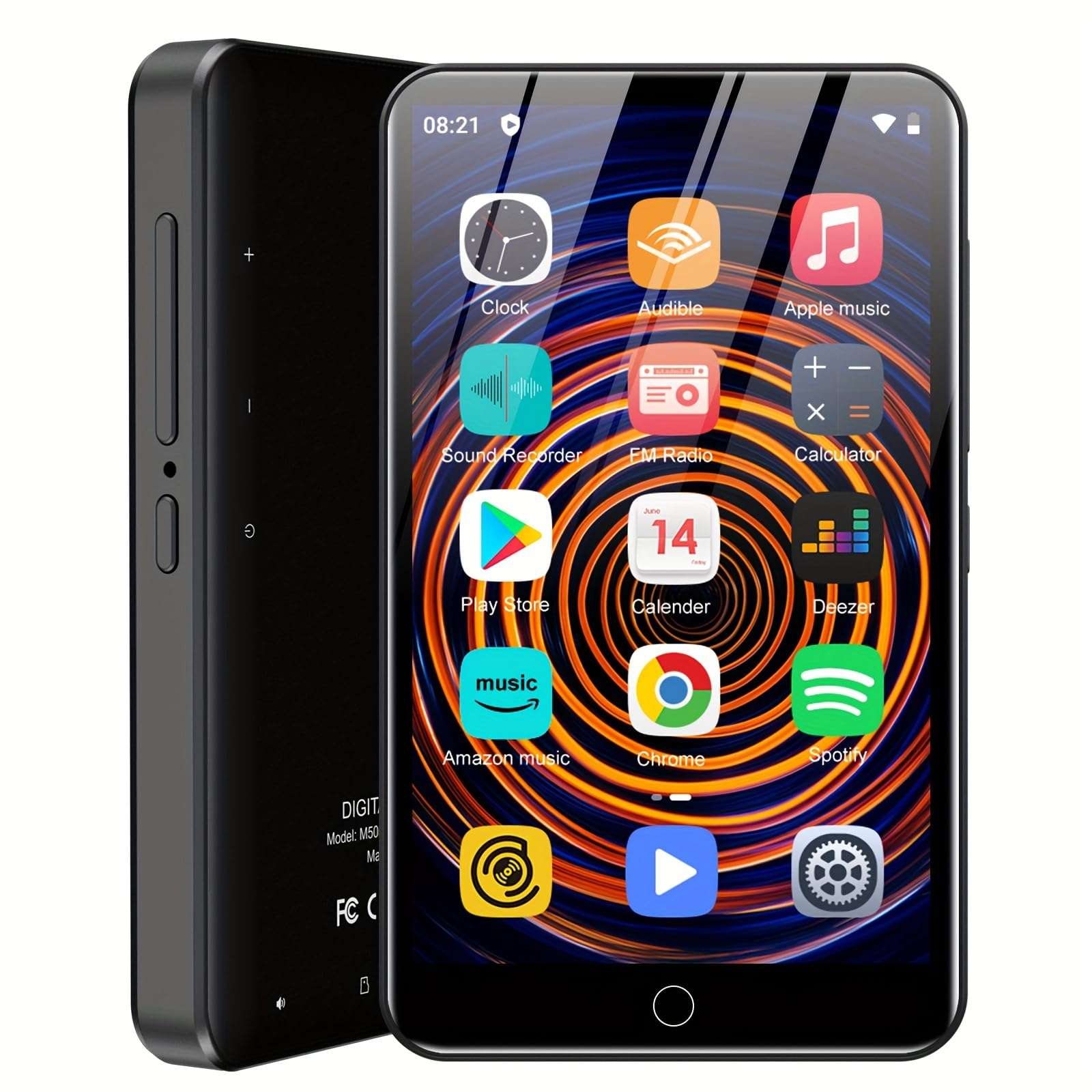 80GB MP3 Player with Bluetooth and WiFi, 4-inch Touch Screen mp3 Players with Bluetooth ， with Spotify, SpotifyKids, Audible, Andora, Amazon Player, MP4&MP3 Player up to 1TB (Black) 1