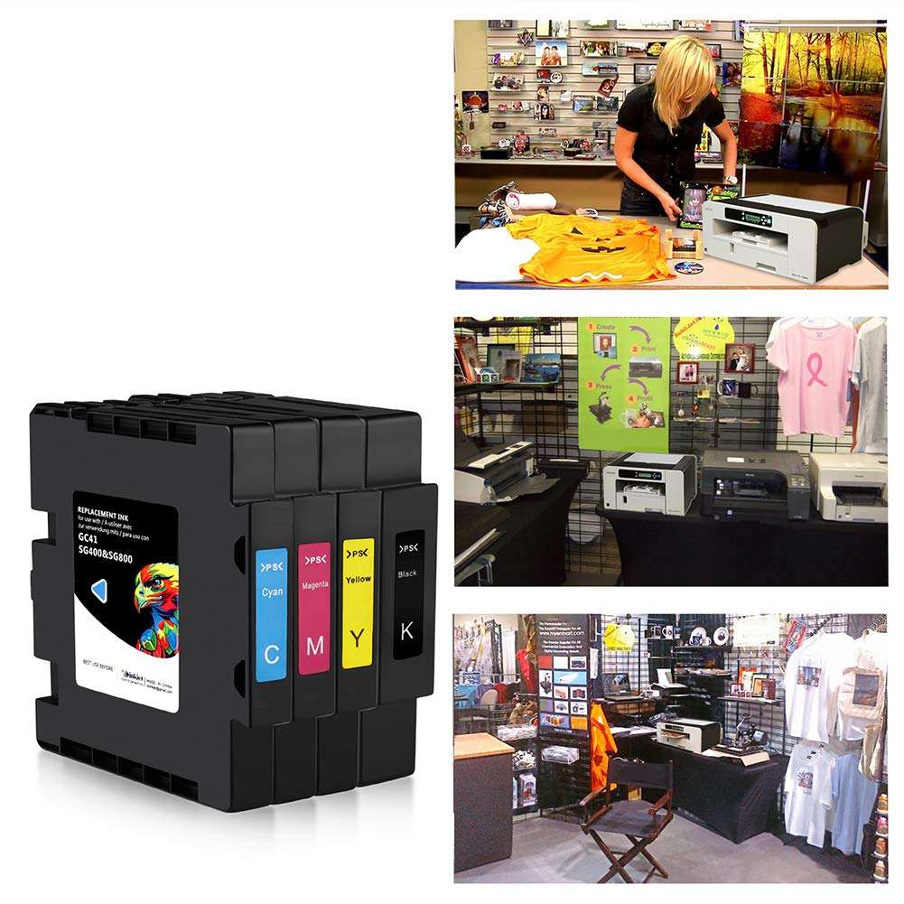 Xcinkjet Sublimation Ink Cartridge Compatible for Sawgrass Virtuoso SG400 SG 800 Printer (1 Black, 1 Cyan, 1 Magenta, 1 Yellow, 4-Pack) 4