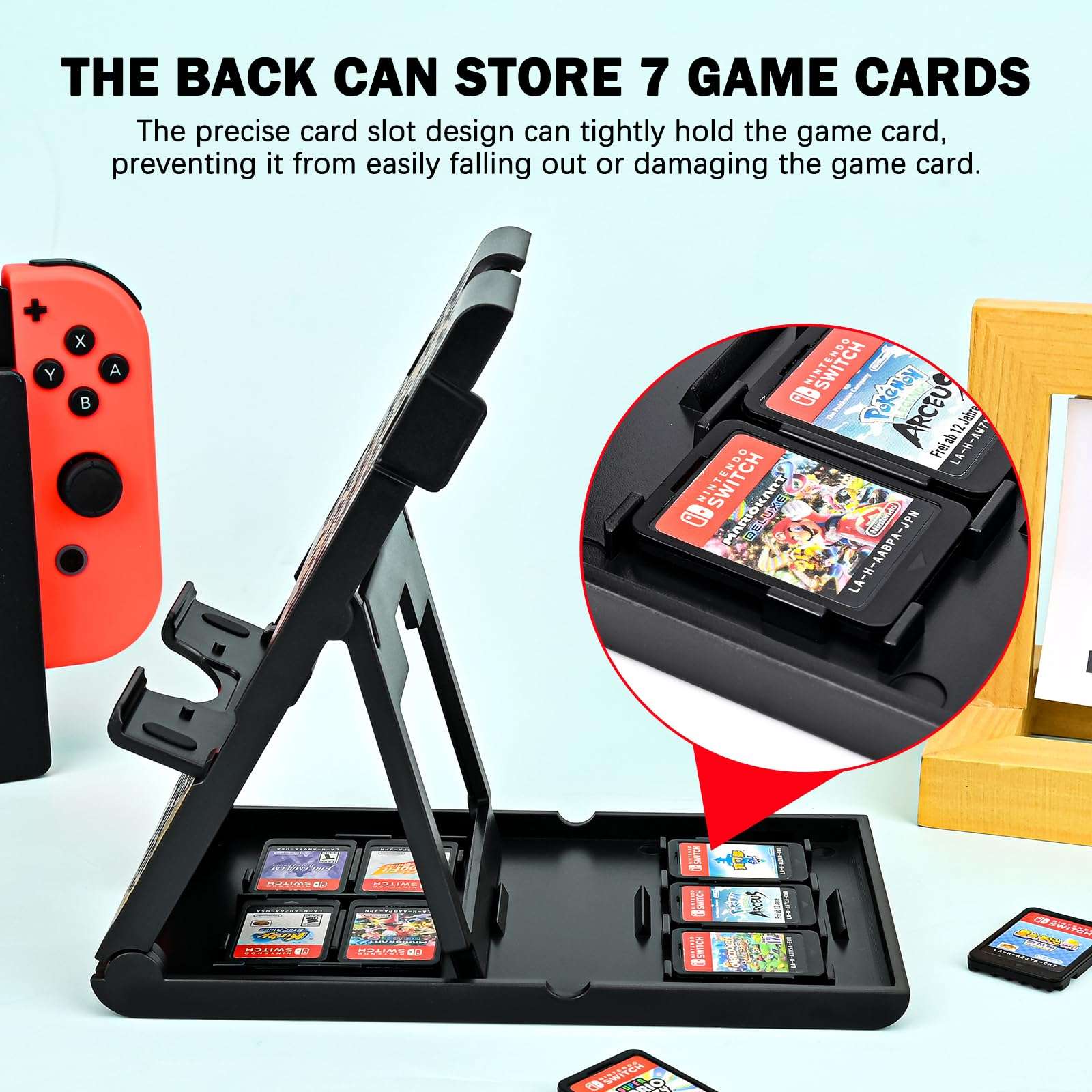 DLseego Switch Stand Suitable for Switch/Switch OLED/Switch Lite, Cute Cool Analog Angle Adjustable Holder Kickstand, Portable Foldable Non-Slip Non-Shake Anime Bracket - Black Gold 5