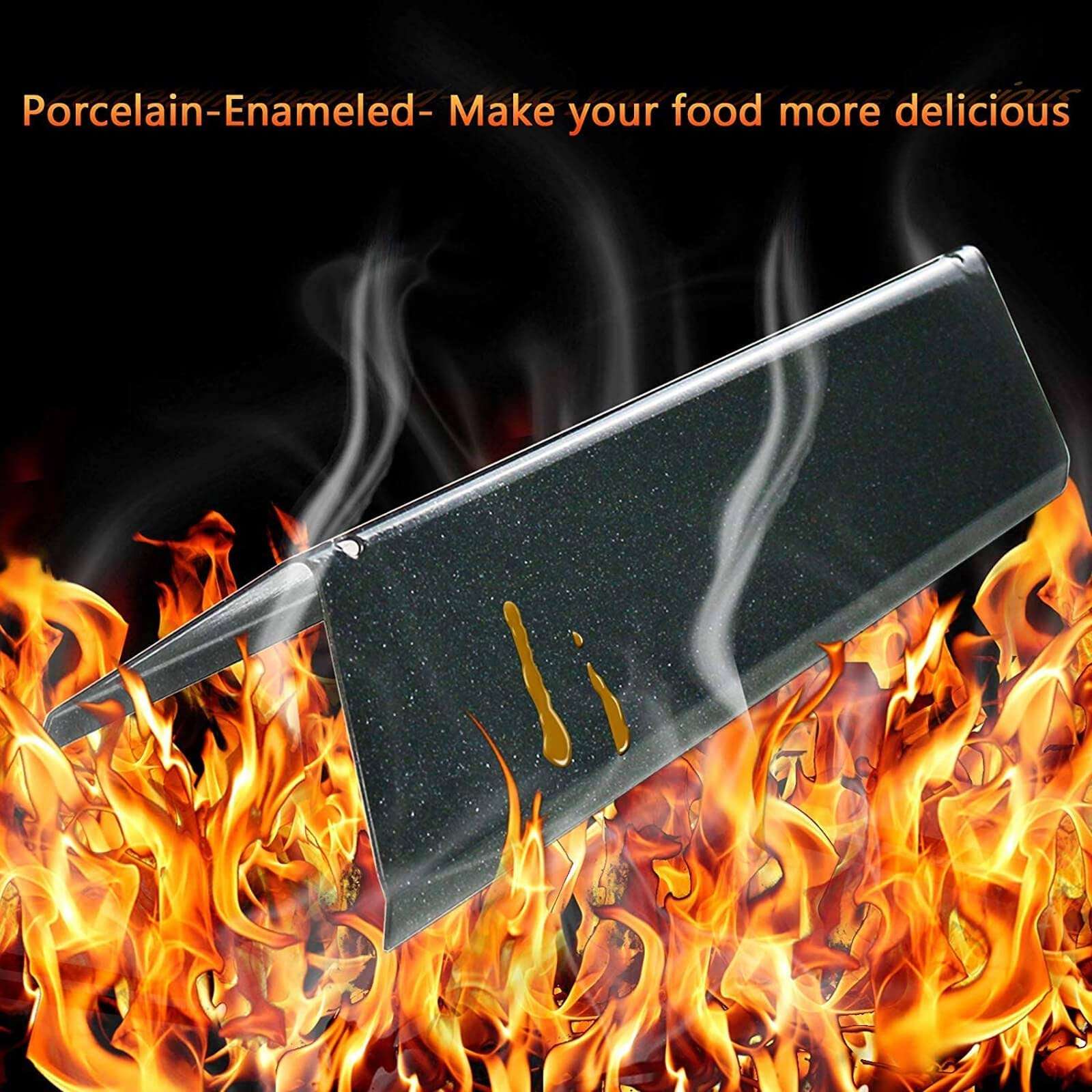 Grisun 7536 Flavorizer Bars for Weber Spirit 300, E310, E320, Genesis Silver B C, Genesis Gold B C Gas Grill (with Side Control Knobs) 22.5 Inches, 16GA Porcelain Enameled Flavor Bar 7537, 65903 6