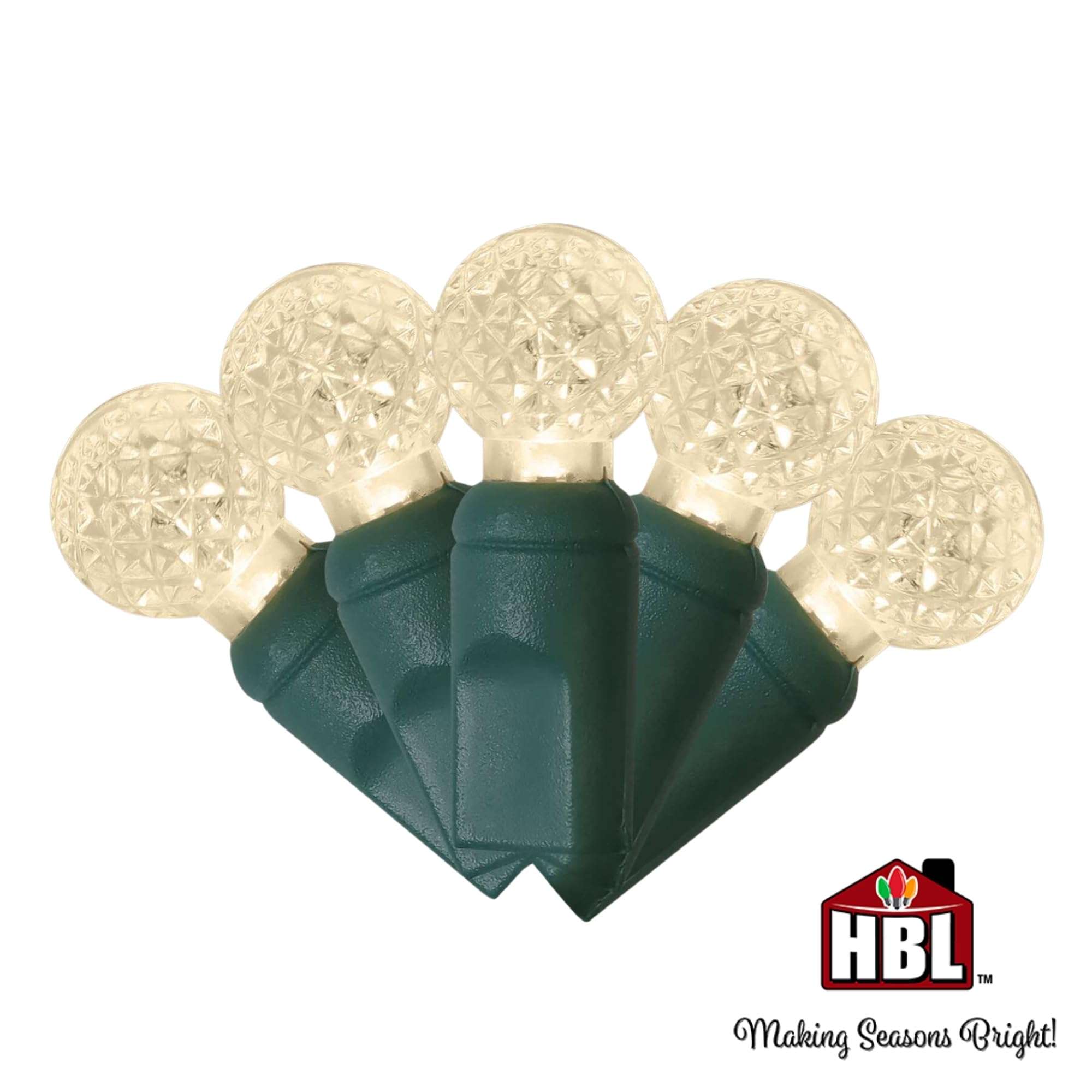 Holiday Bright Lights 50-Bulb G12 Warm White LED Light Set Indoor/Outdoor Patio String Lights Porch Decor, 6IN Bulb Spacing 4